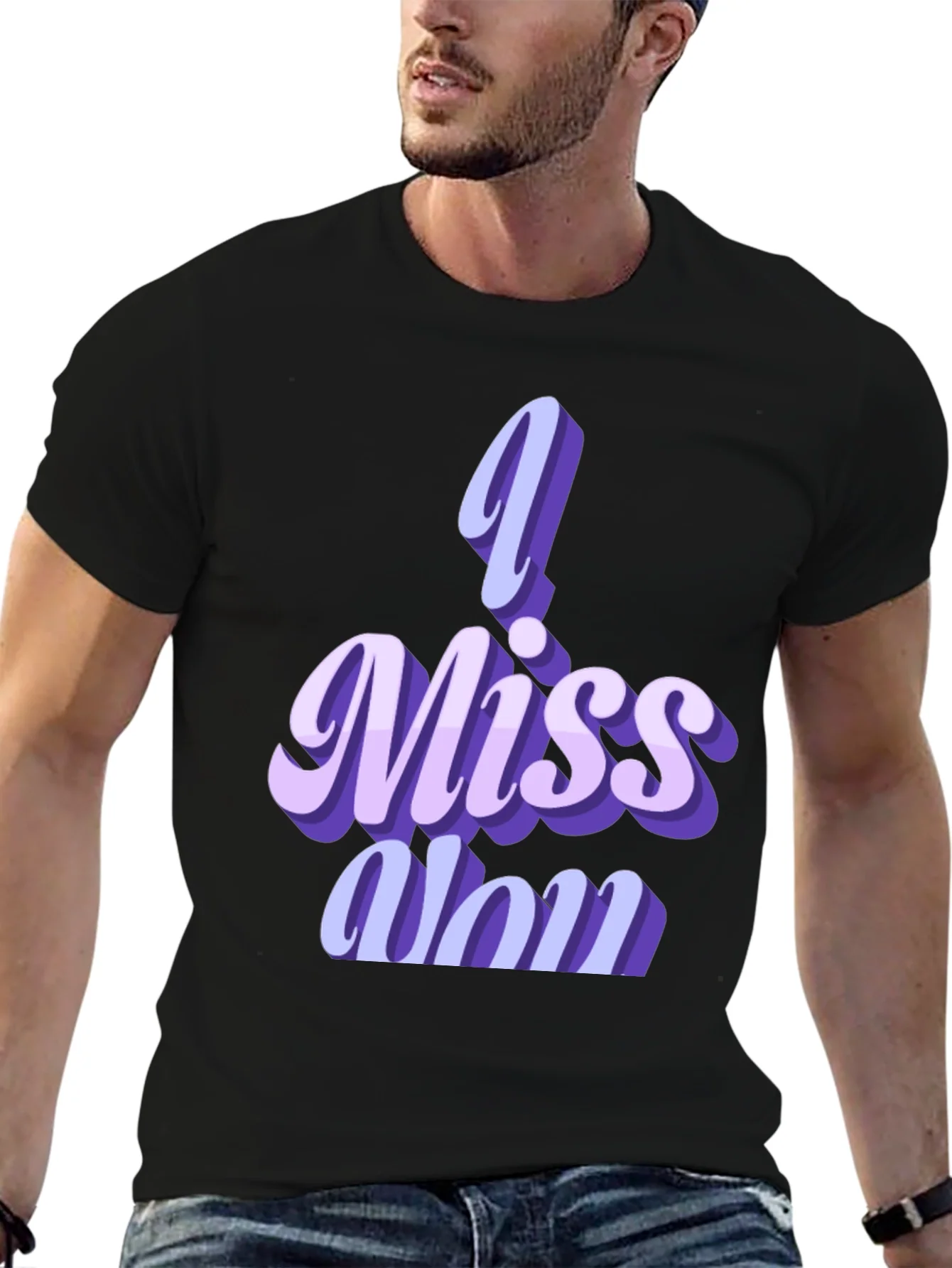 I Miss You Graphic Tee - Soft Black Unisex T-Shirt