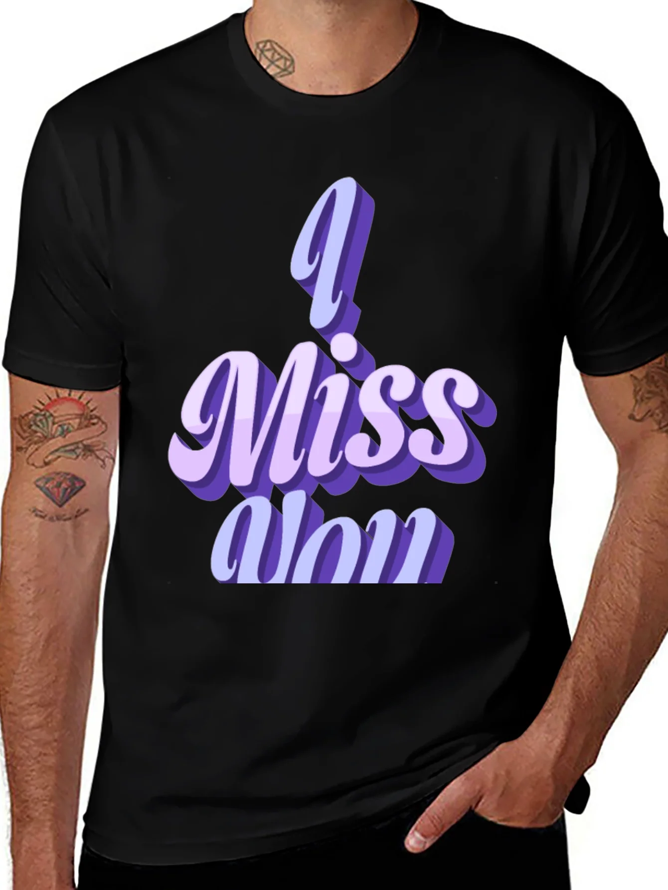 I Miss You Graphic Tee - Soft Black Unisex T-Shirt