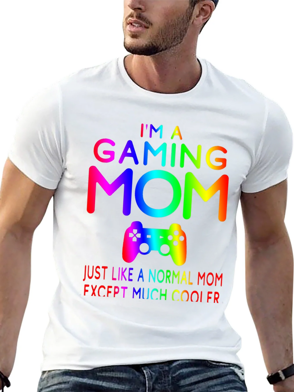 Gaming Mom T-Shirt - Rainbow Gamer Design