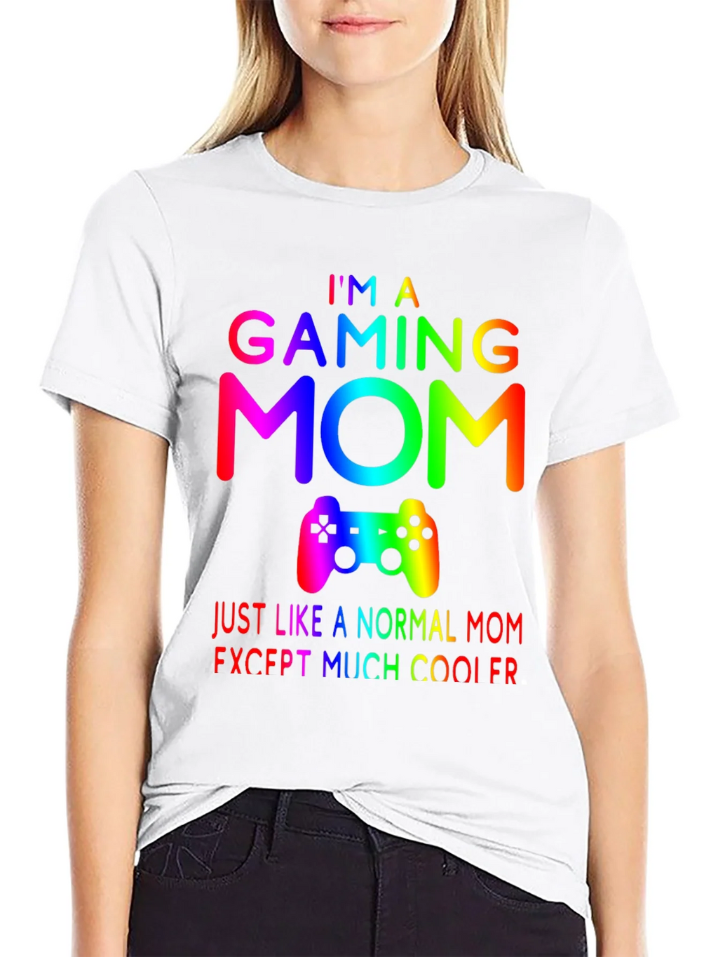 Gaming Mom T-Shirt - Rainbow Gamer Design