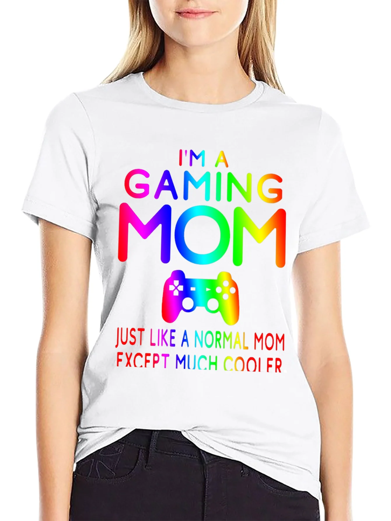 Gaming Mom T-Shirt - Rainbow Gamer Design