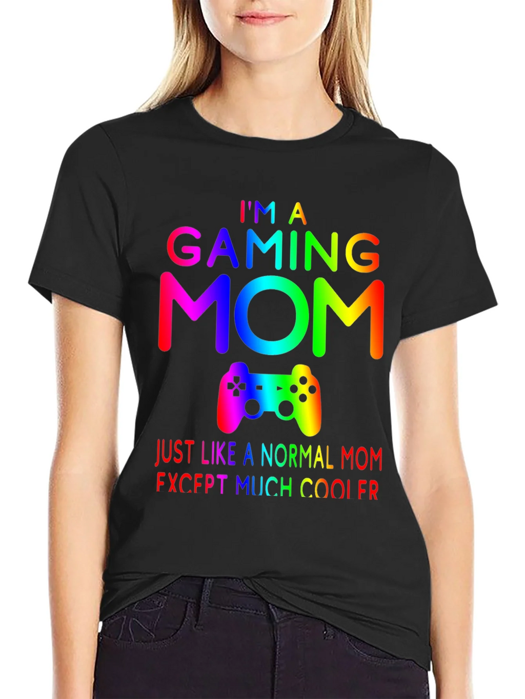 Gaming Mom T-Shirt - Rainbow Gamer Design