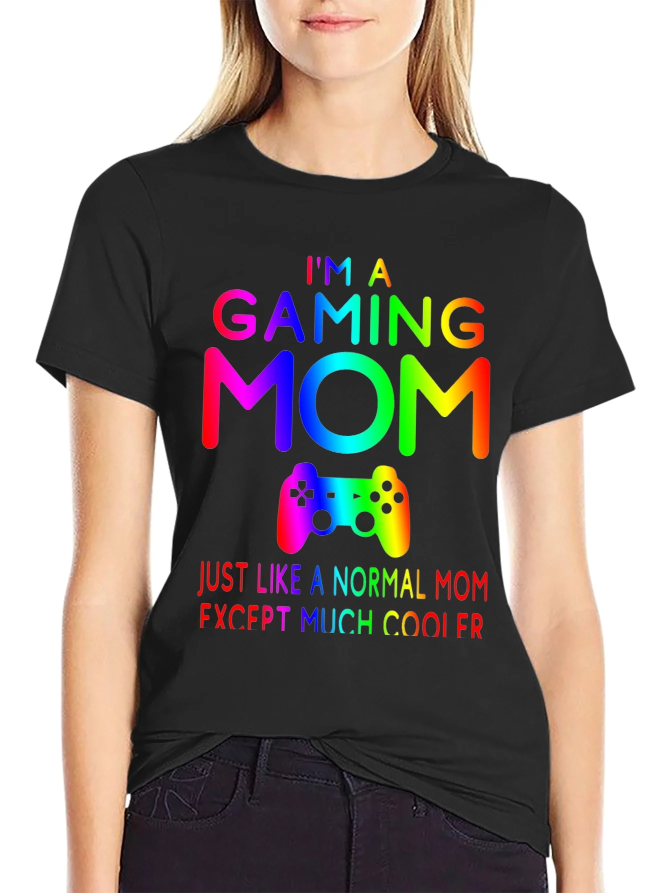 Gaming Mom T-Shirt - Rainbow Gamer Design