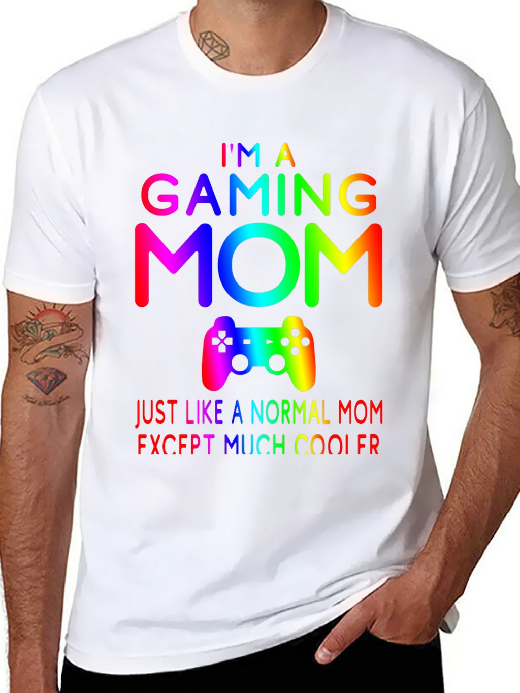 Gaming Mom T-Shirt - Rainbow Gamer Design