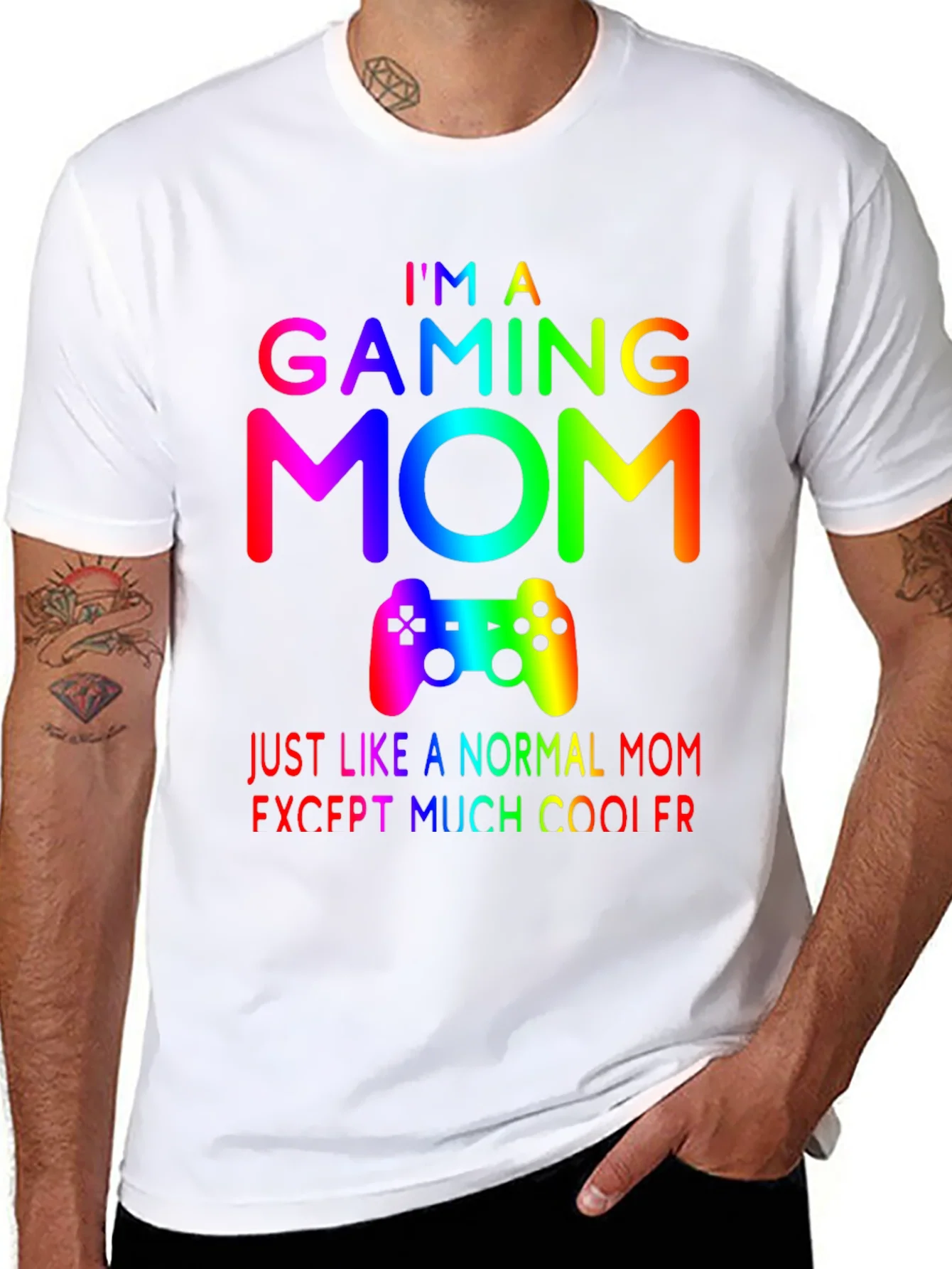 Gaming Mom T-Shirt - Rainbow Gamer Design