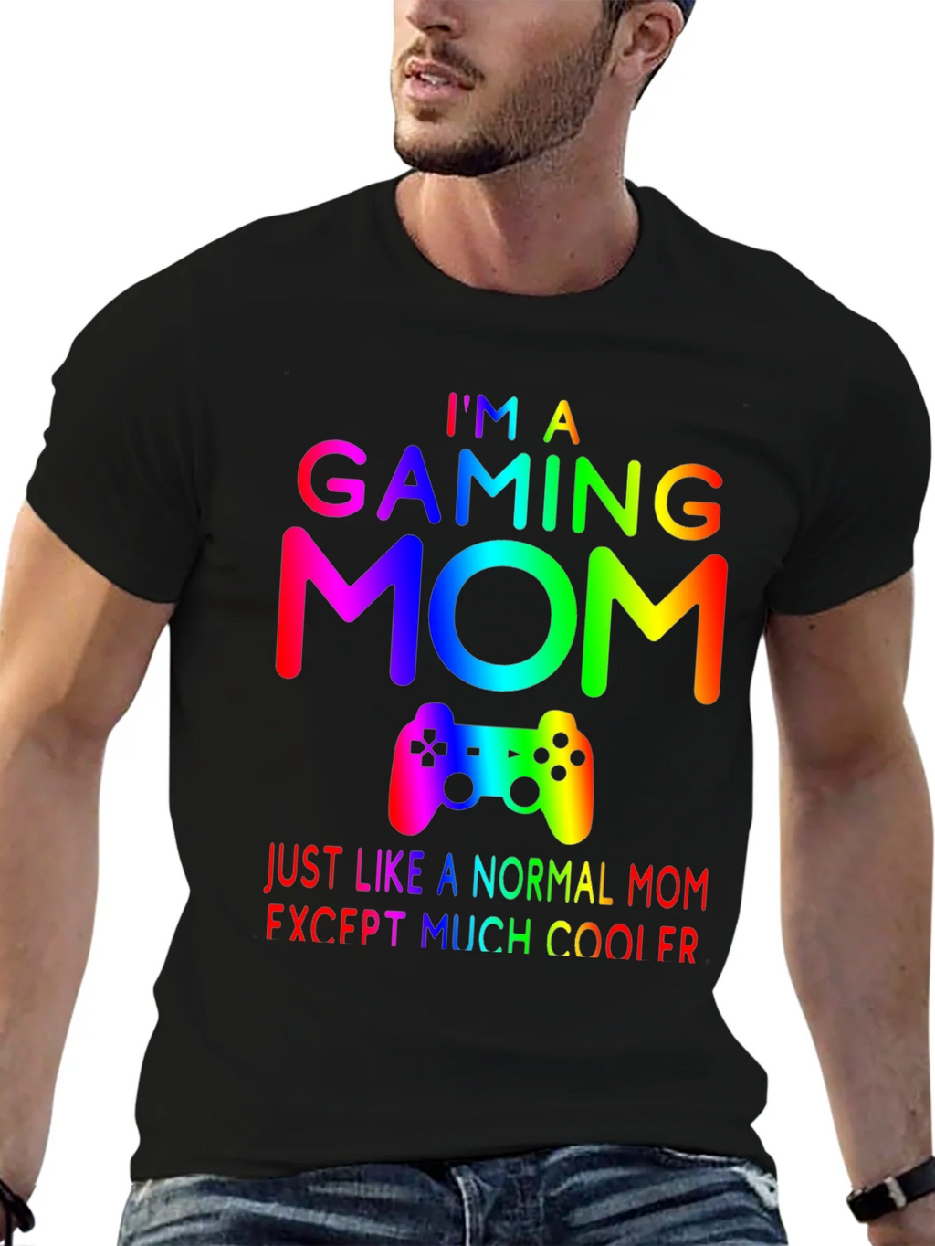 Gaming Mom T-Shirt - Rainbow Gamer Design