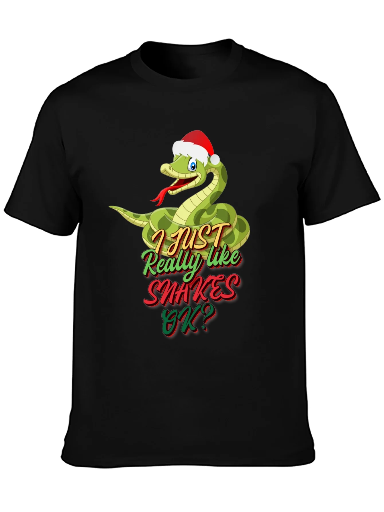 Funny Christmas Snake T-Shirt - I Just Really Like Snakes!