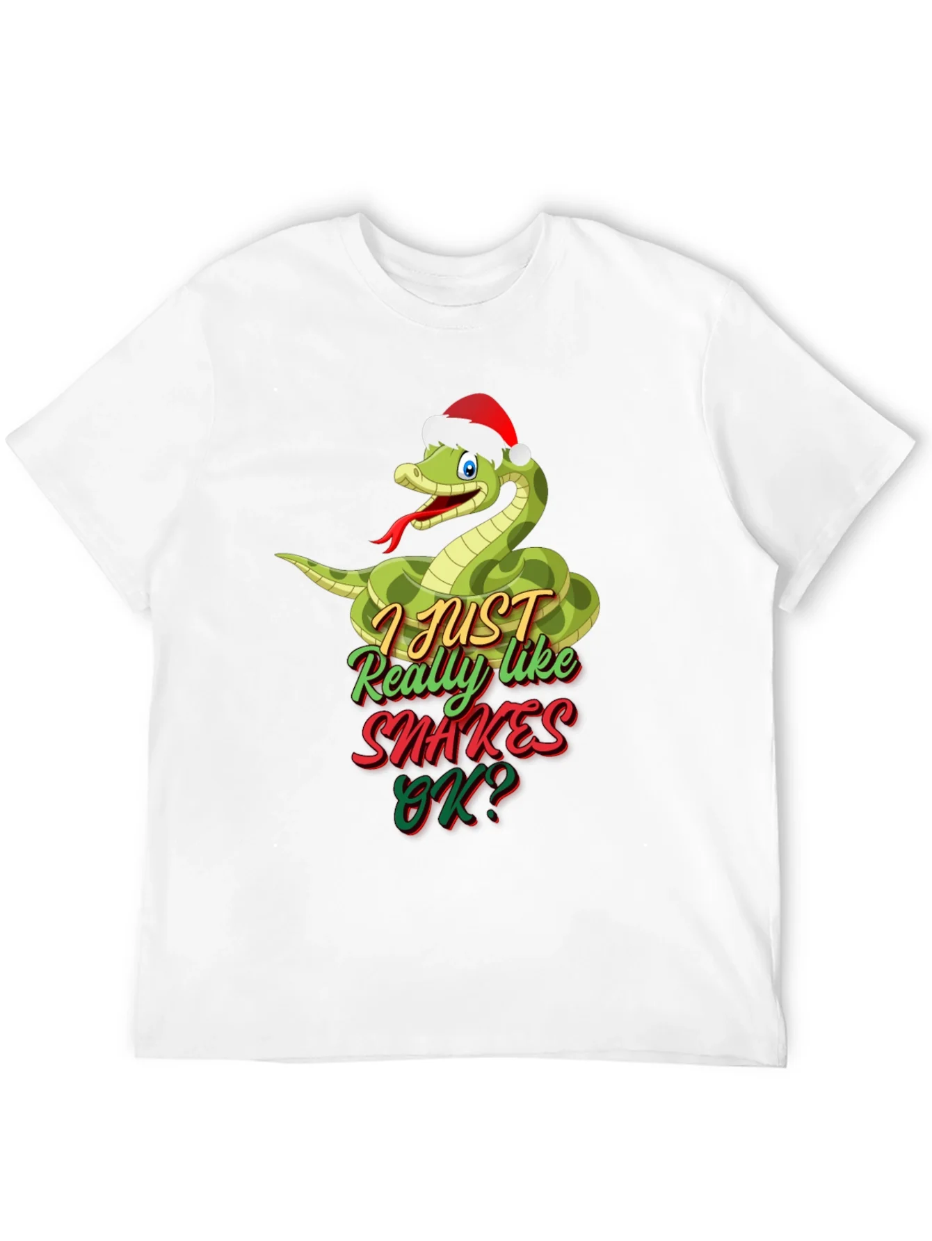 Funny Christmas Snake T-Shirt - I Just Really Like Snakes!