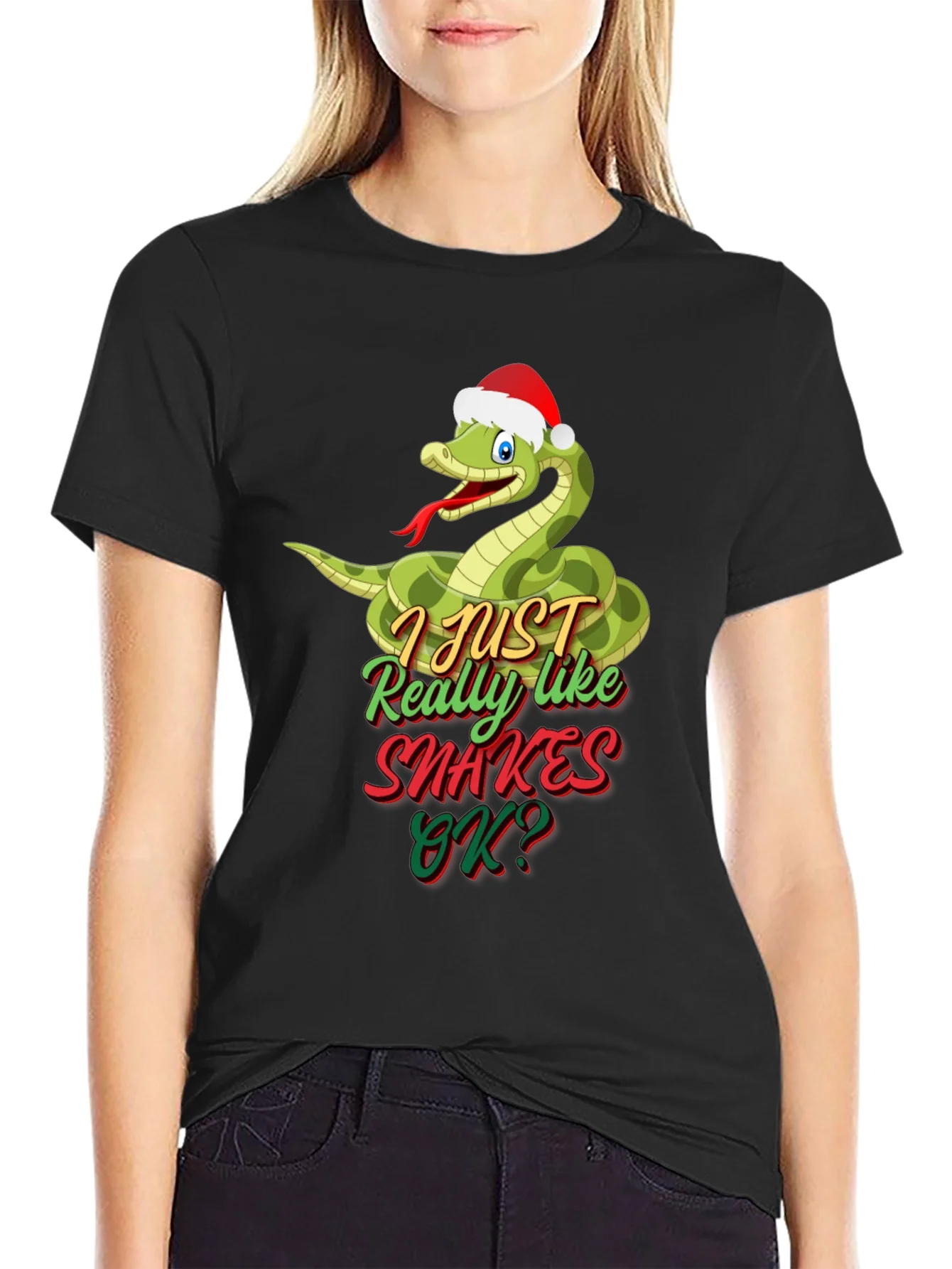 Funny Christmas Snake T-Shirt - I Just Really Like Snakes!