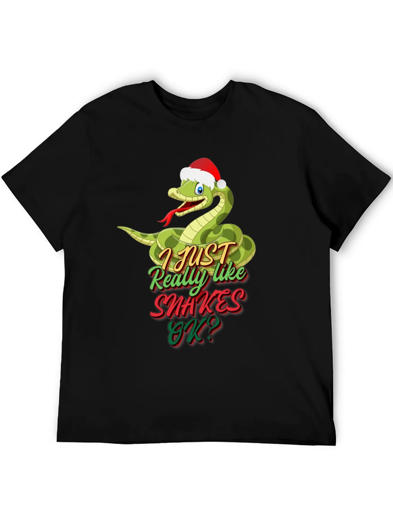 Funny Christmas Snake T-Shirt - I Just Really Like Snakes!