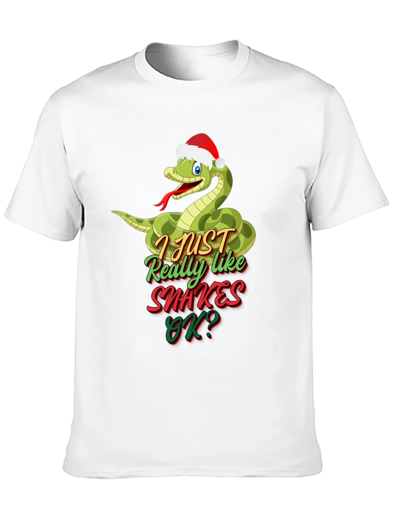 Funny Christmas Snake T-Shirt - I Just Really Like Snakes!