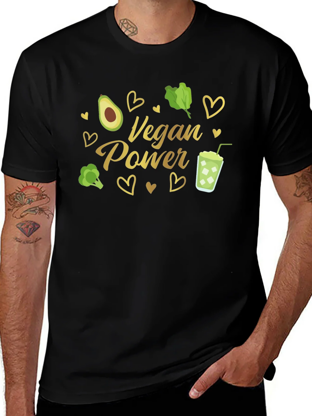 Vegan Power T-Shirt - Avocado Broccoli Smoothie