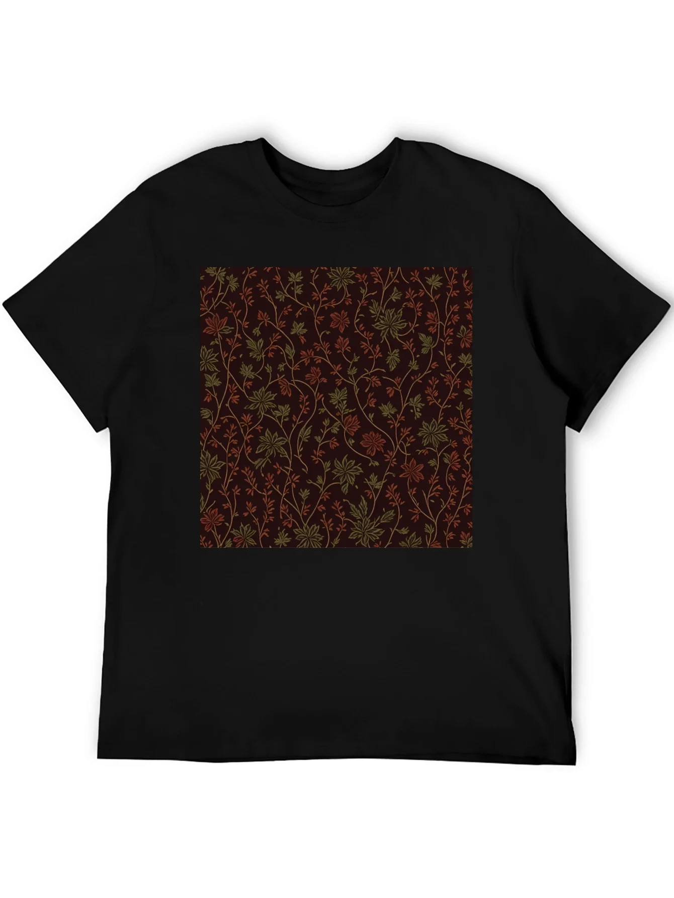 Floral Pattern Black Tee - Stylish Casual Wear
