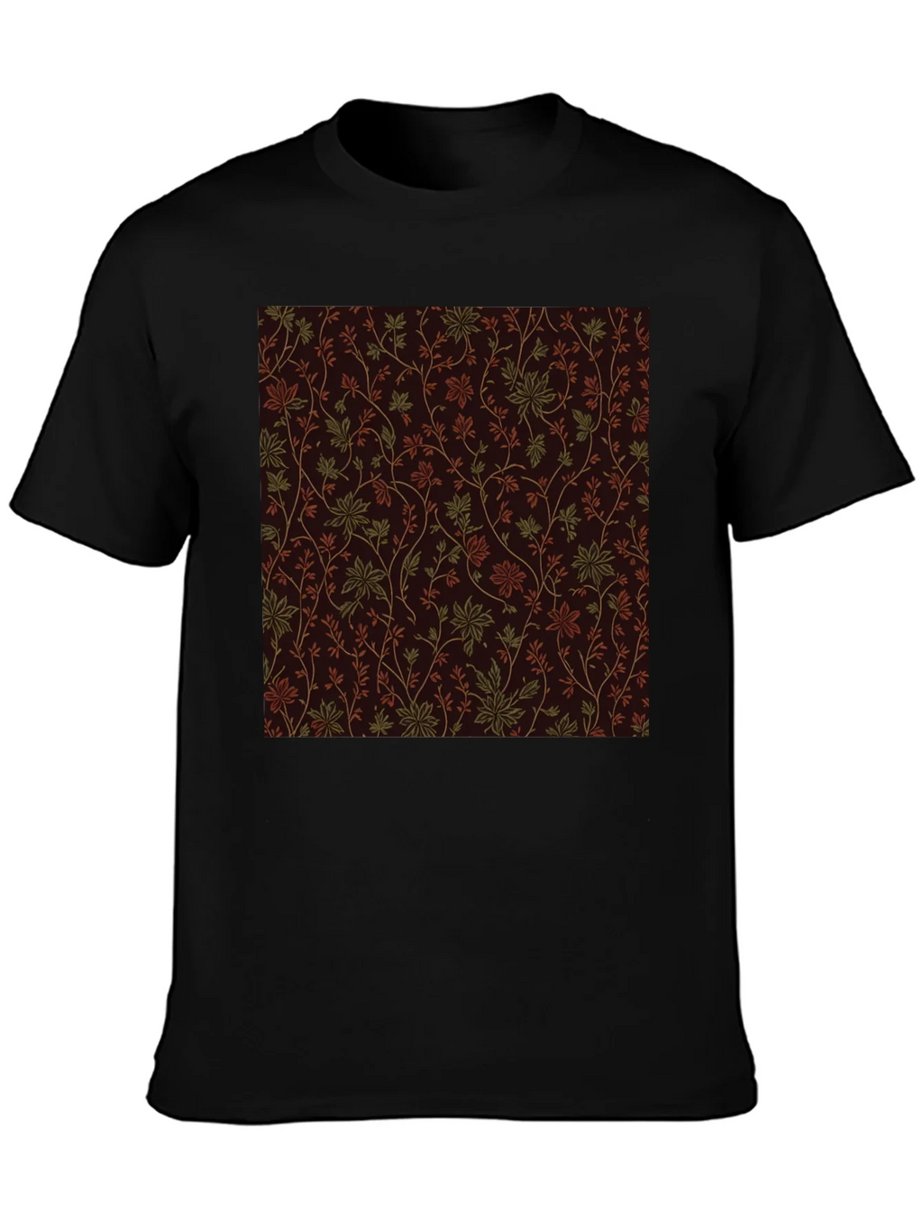 Floral Pattern Black Tee - Stylish Casual Wear