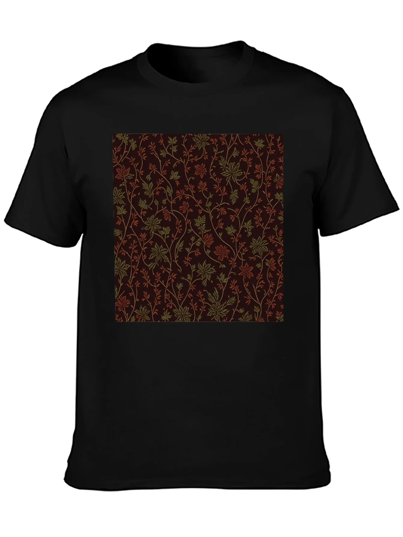 Floral Pattern Black Tee - Stylish Casual Wear