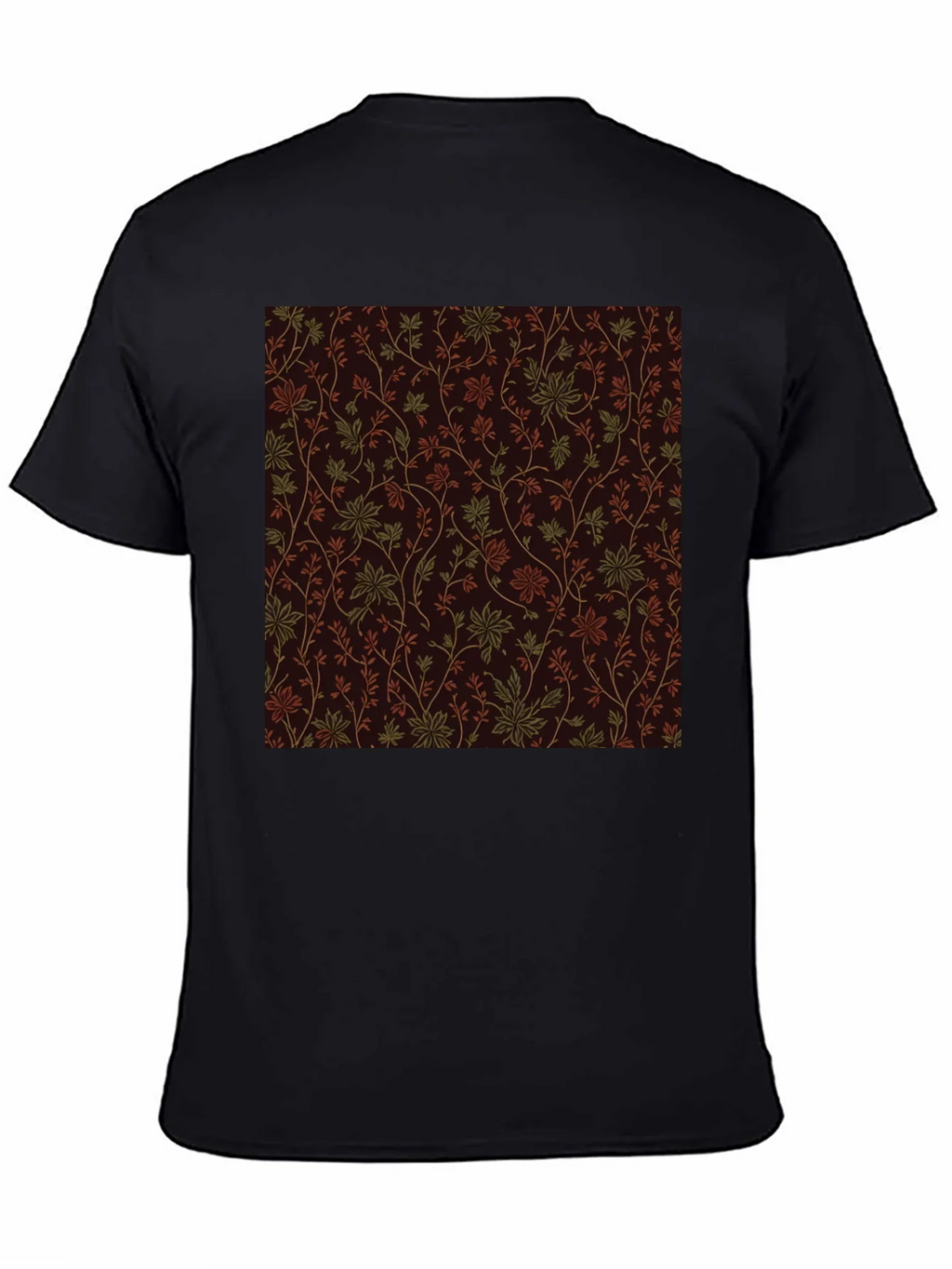 Floral Pattern Black Tee - Stylish Casual Wear