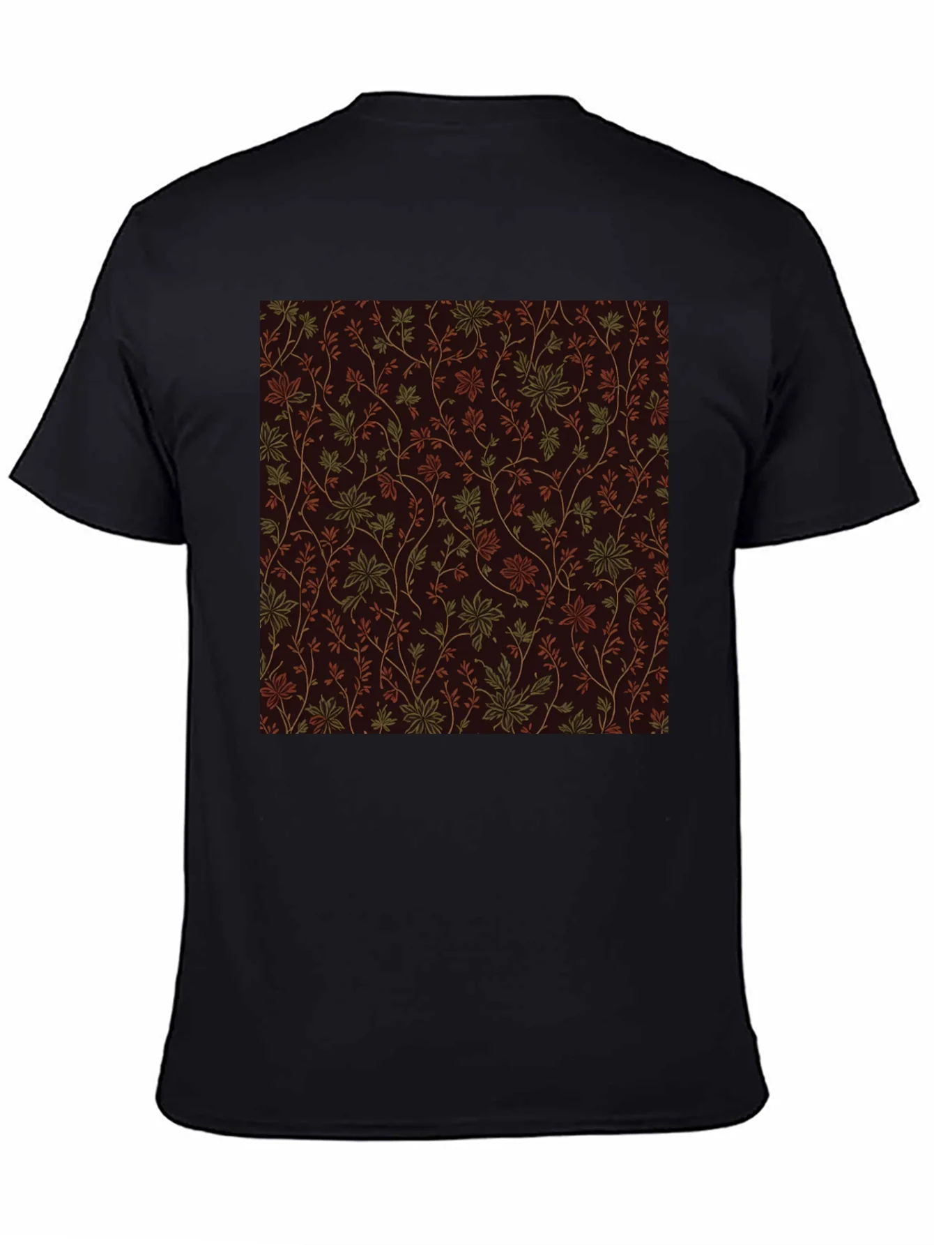 Floral Pattern Black Tee - Stylish Casual Wear