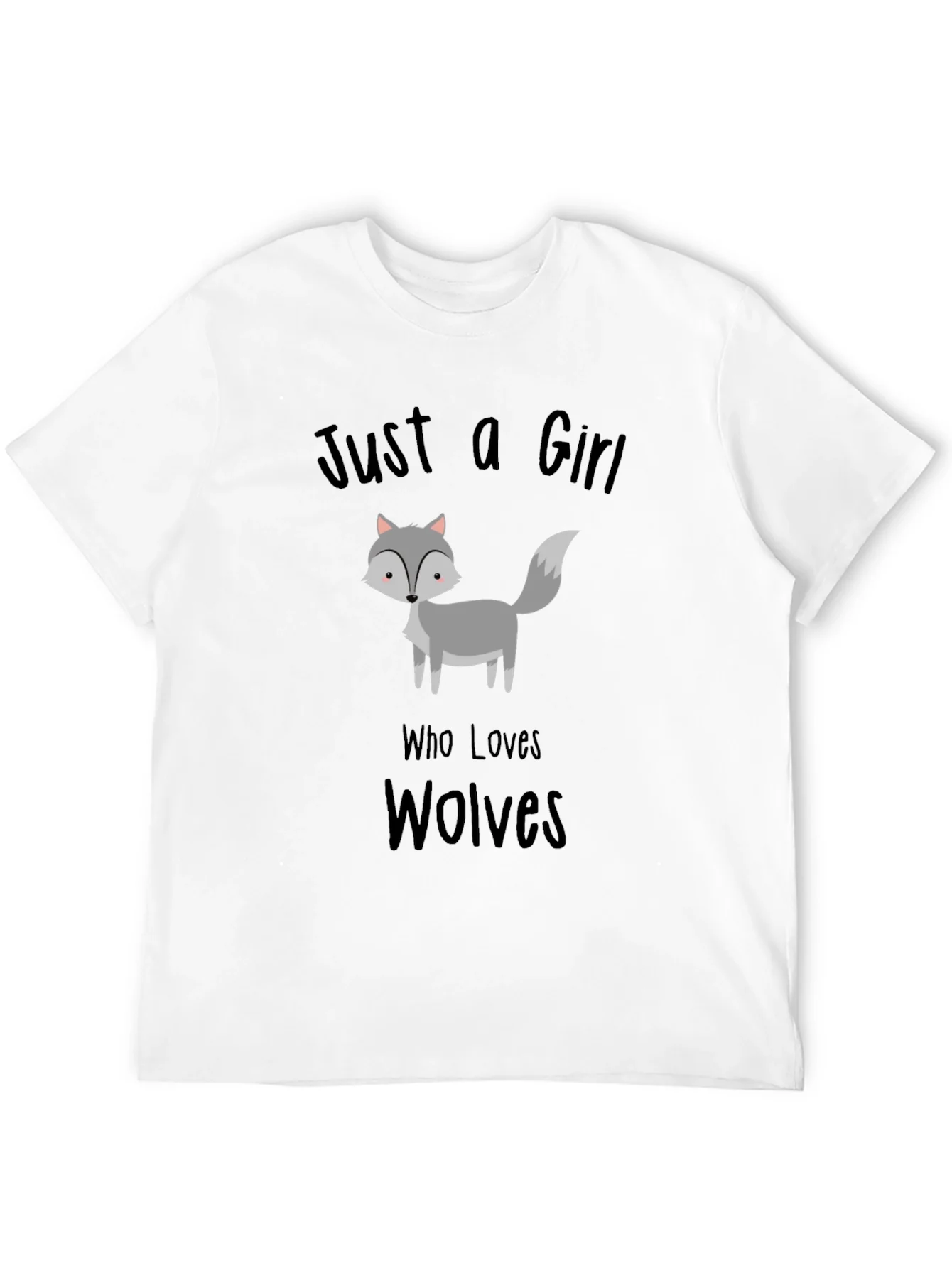 Just a Girl Who Loves Wolves T-Shirt Black