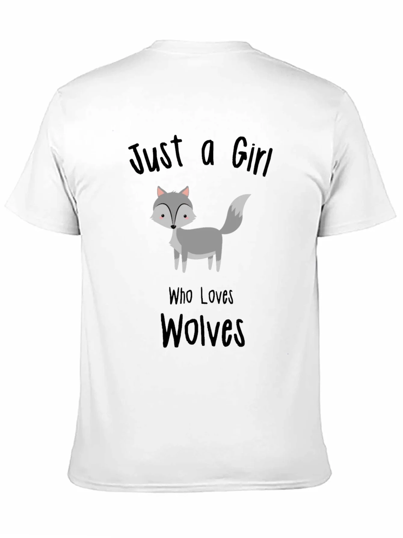 Just a Girl Who Loves Wolves T-Shirt Black
