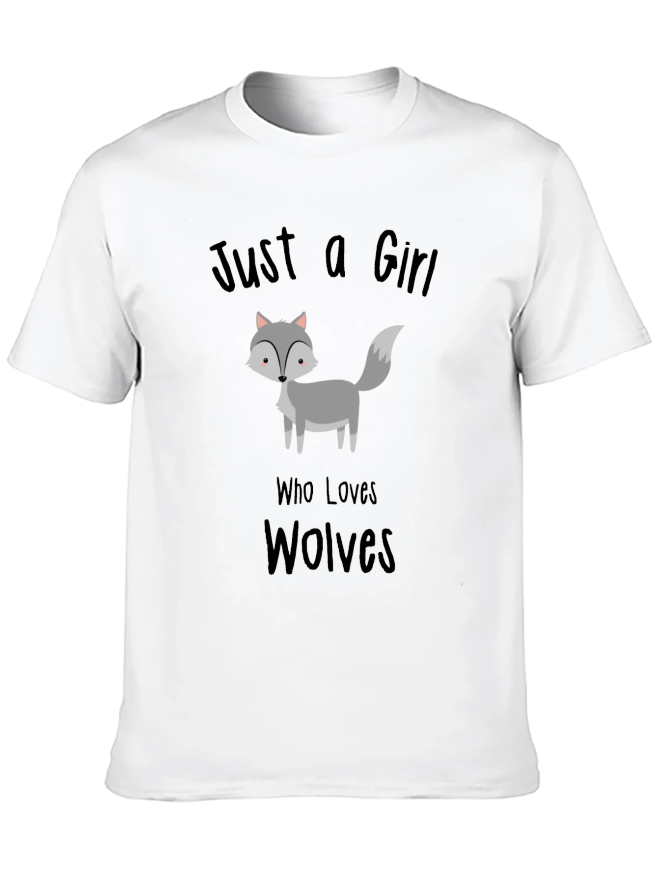 Just a Girl Who Loves Wolves T-Shirt Black