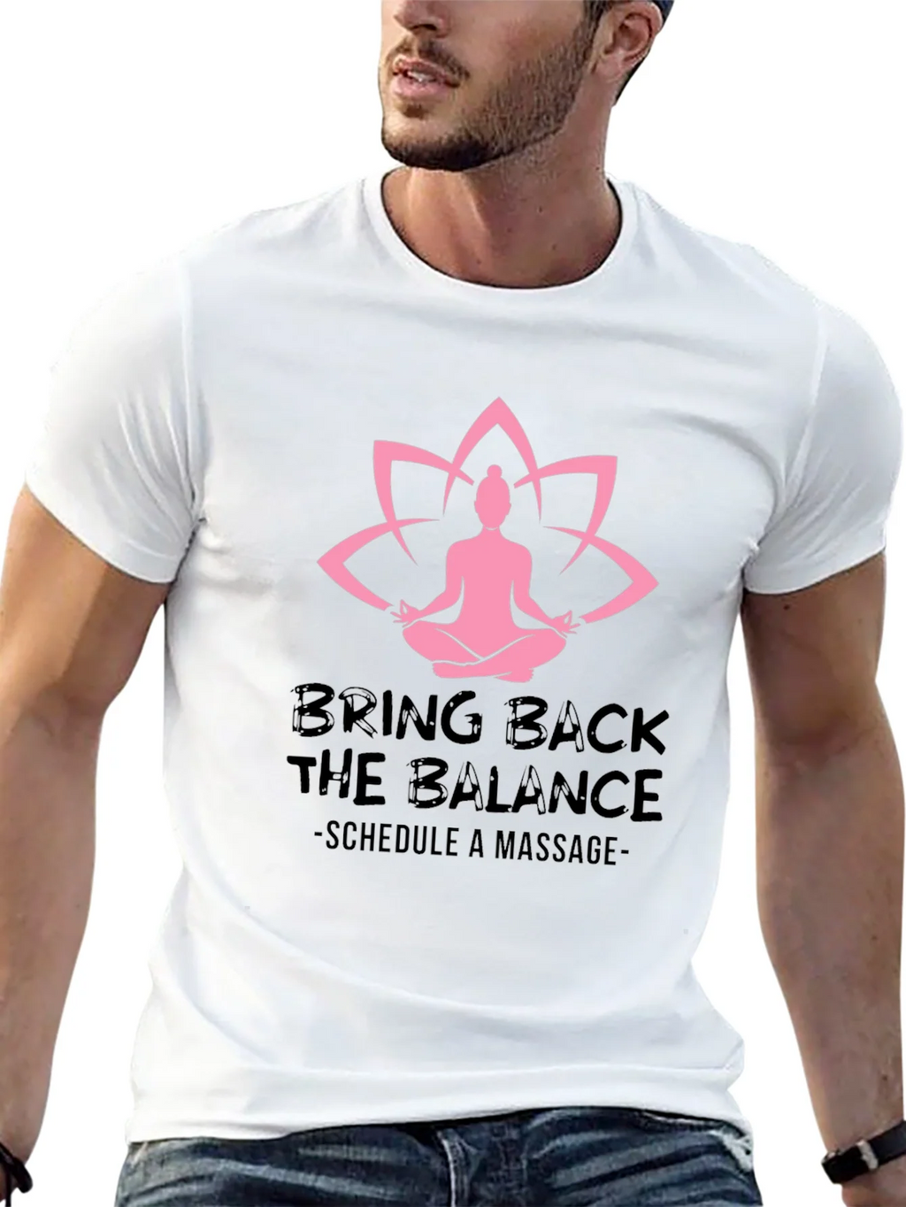 Balance Massage Black Graphic Tee