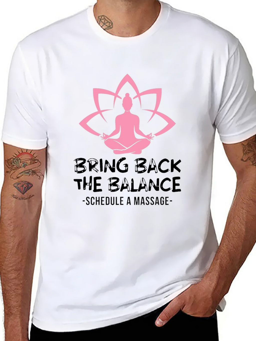 Balance Massage Black Graphic Tee