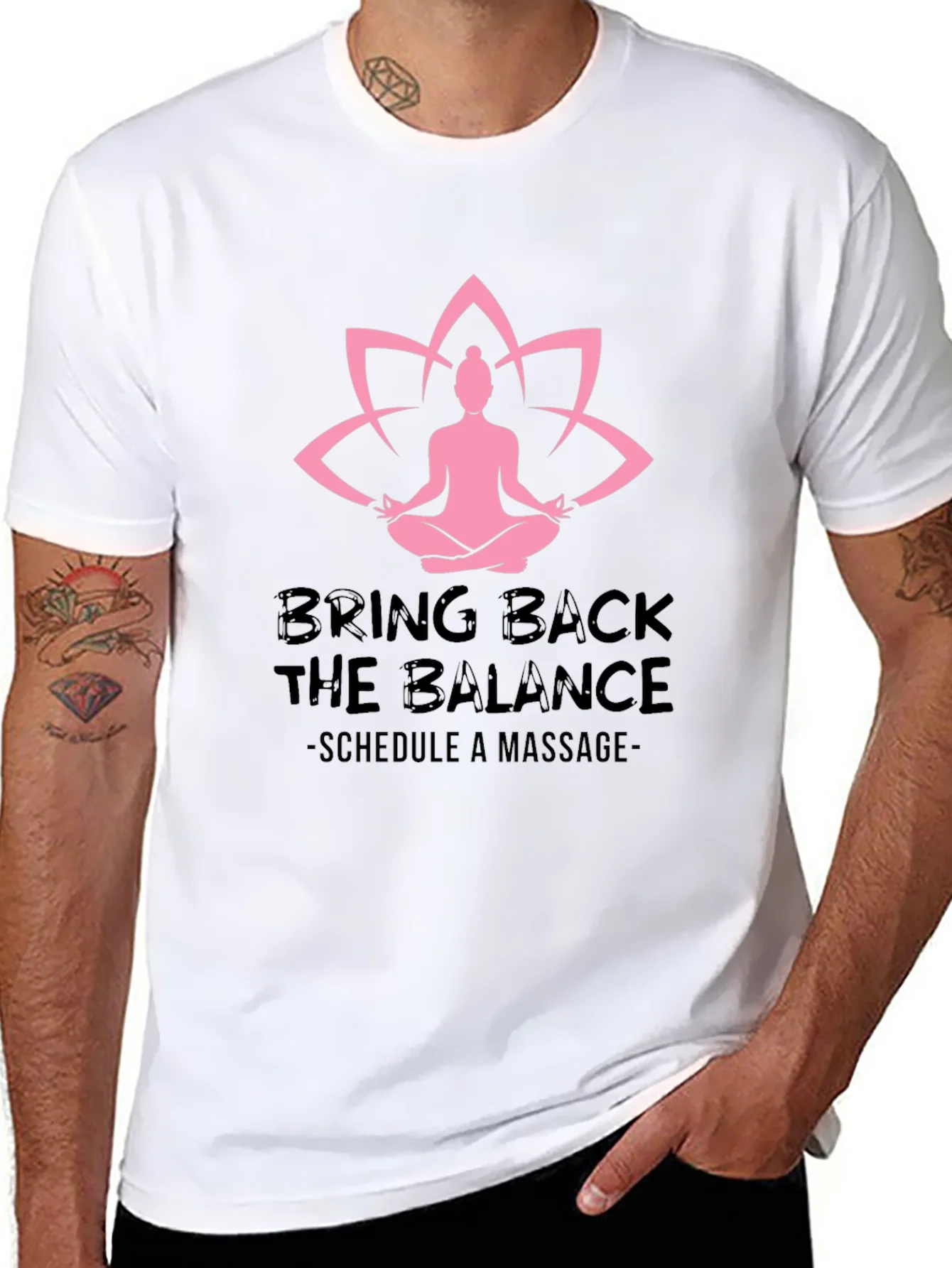 Balance Massage Black Graphic Tee