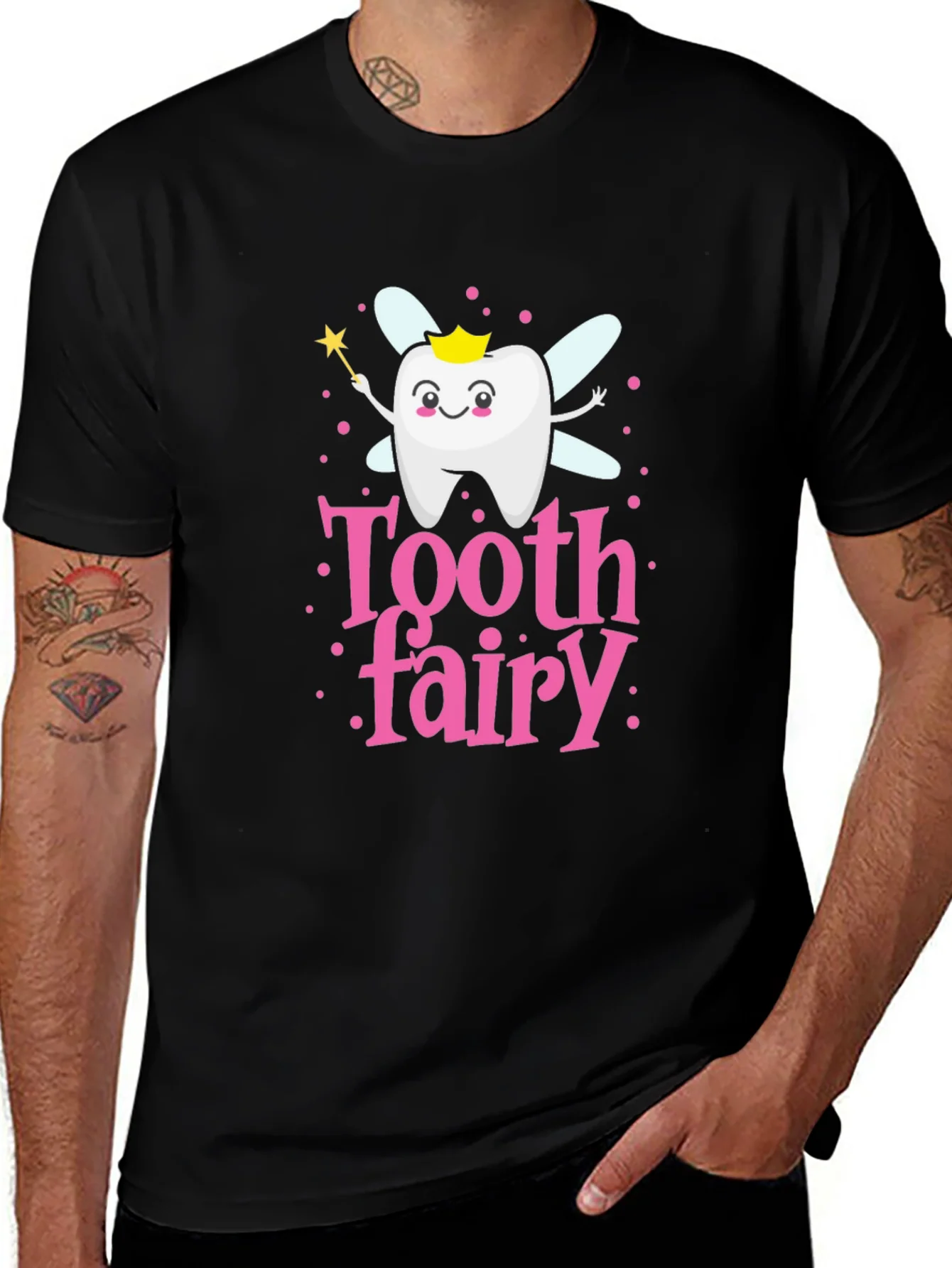 Tooth Fairy Cartoon T-Shirt Cute Dental Hygiene Tee
