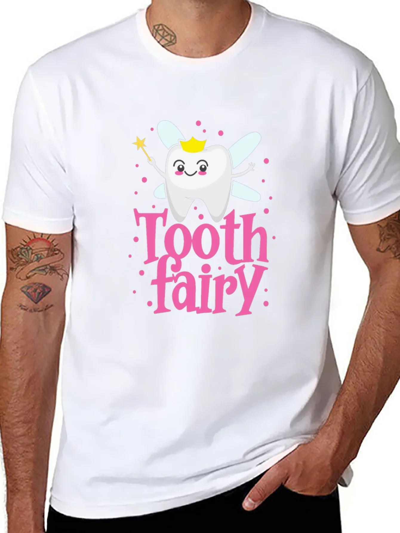 Tooth Fairy Cartoon T-Shirt Cute Dental Hygiene Tee