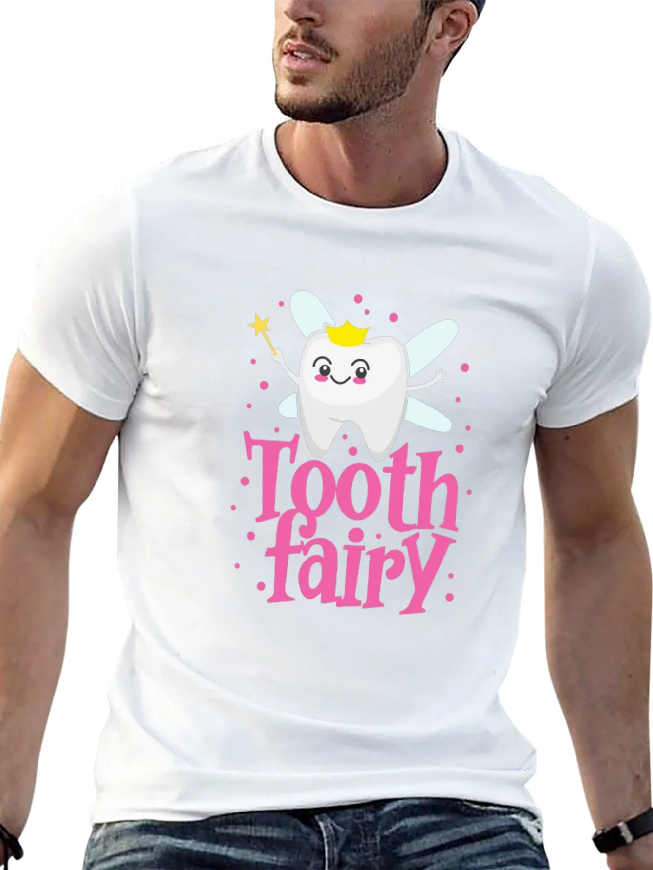 Tooth Fairy Cartoon T-Shirt Cute Dental Hygiene Tee