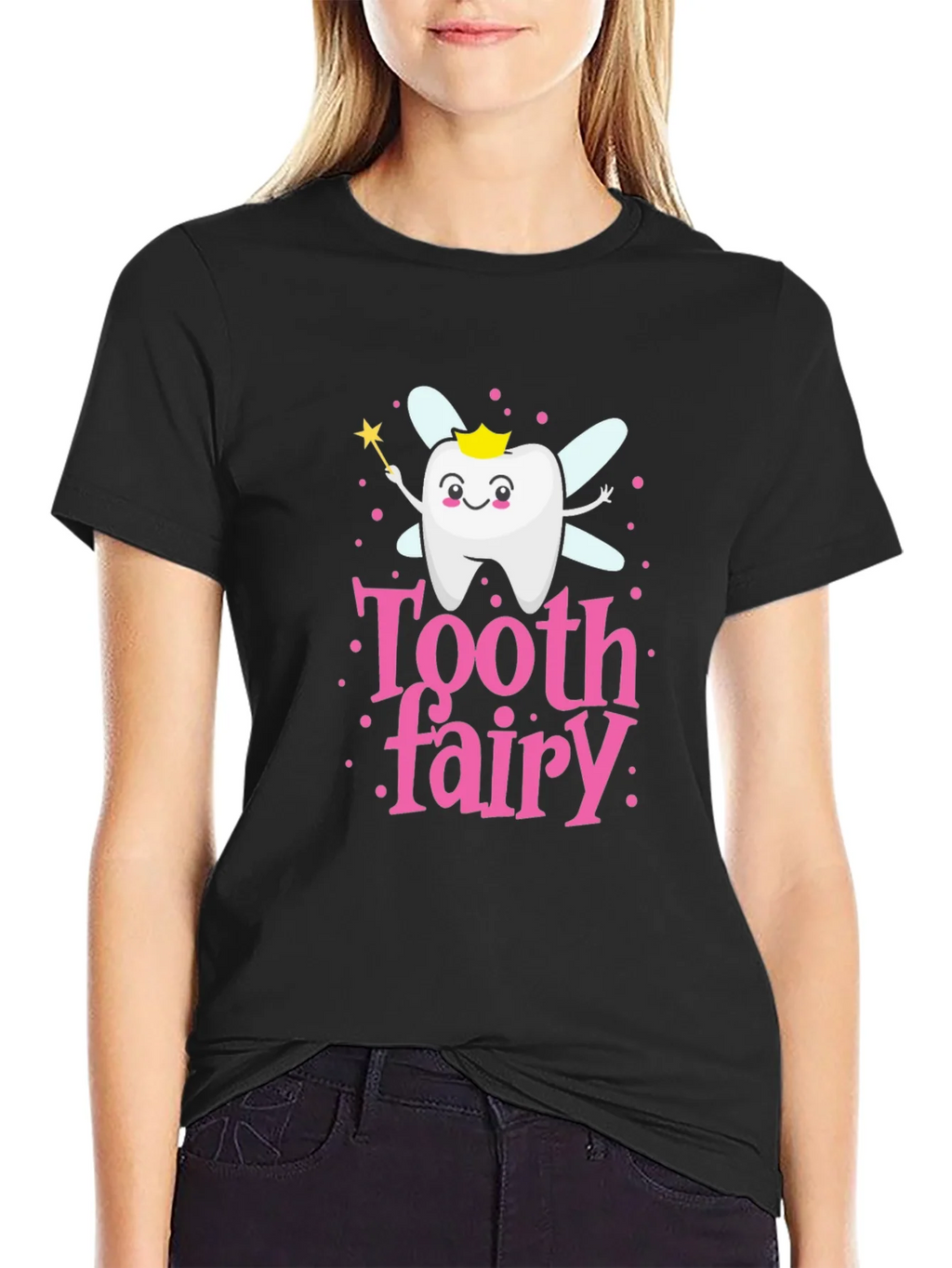 Tooth Fairy Cartoon T-Shirt Cute Dental Hygiene Tee