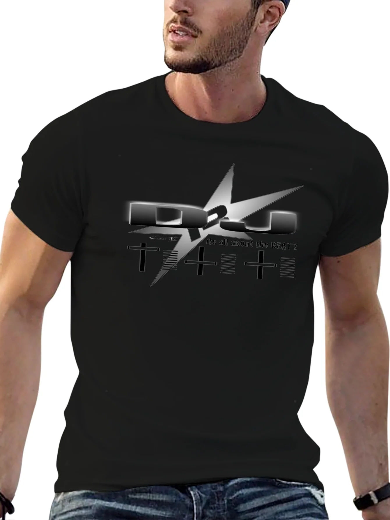 DJ Beats Graphic Black T-Shirt