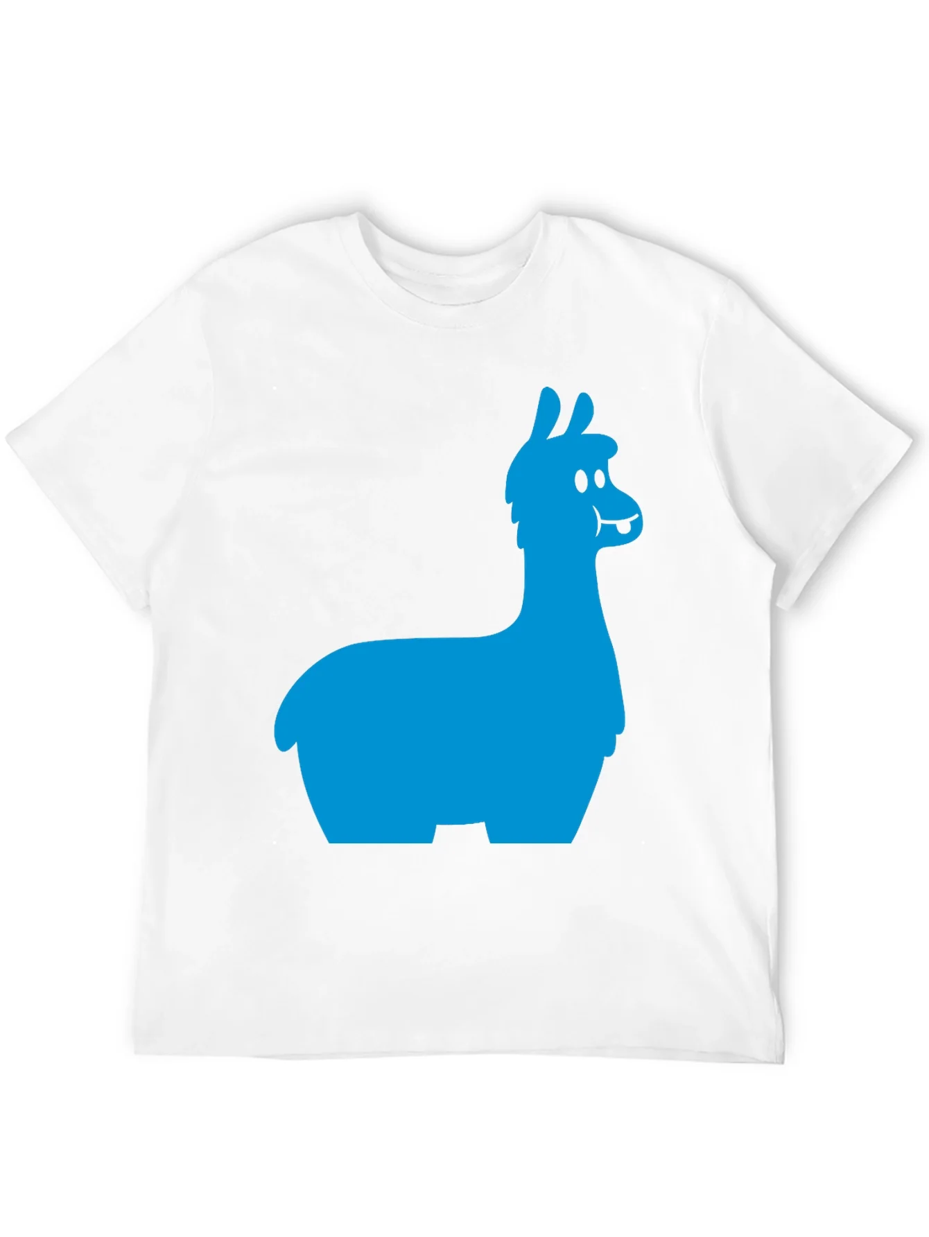 Llama Graphic Tee - Black Cotton Blend T-Shirt