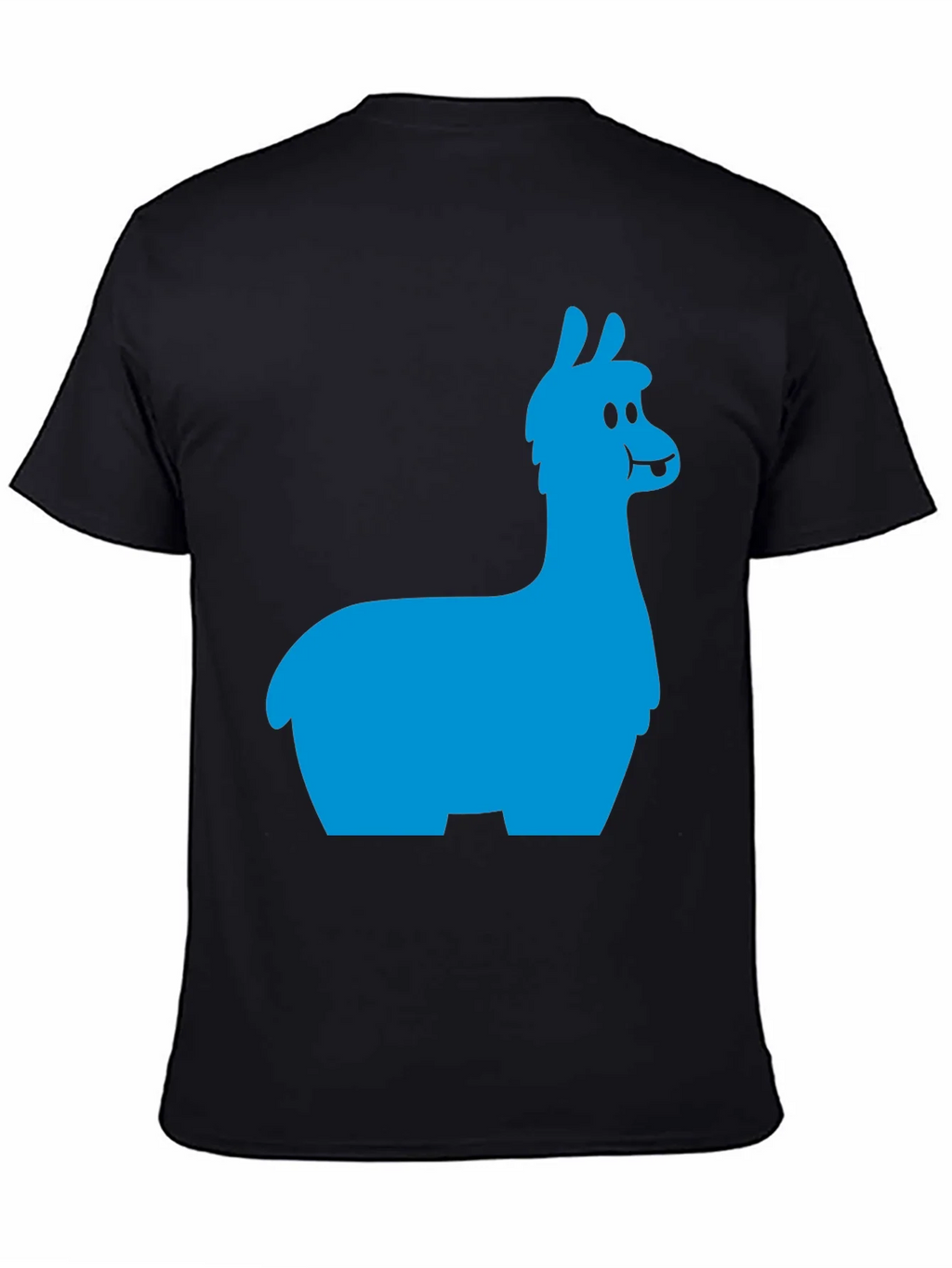 Llama Graphic Tee - Black Cotton Blend T-Shirt
