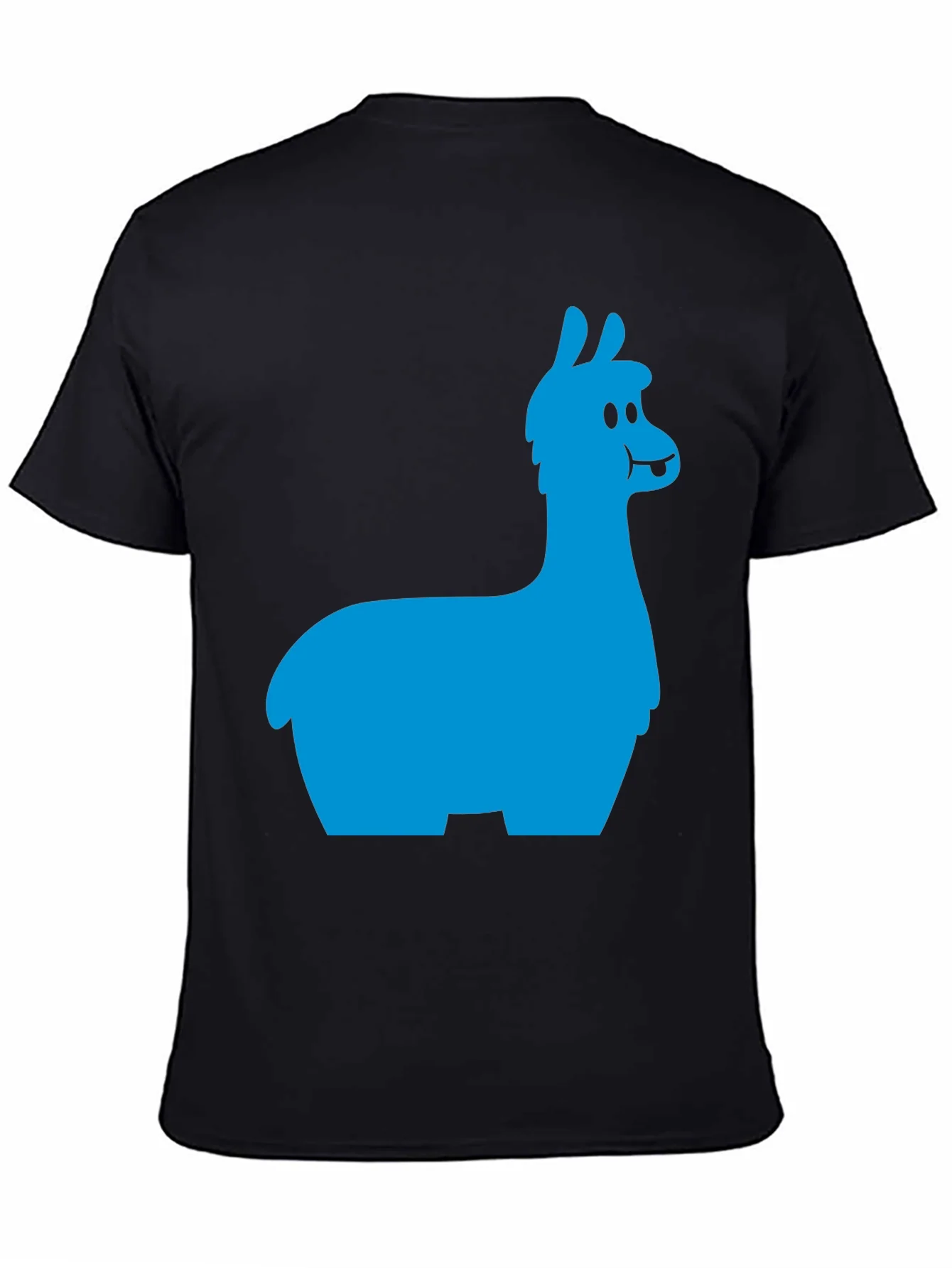 Llama Graphic Tee - Black Cotton Blend T-Shirt