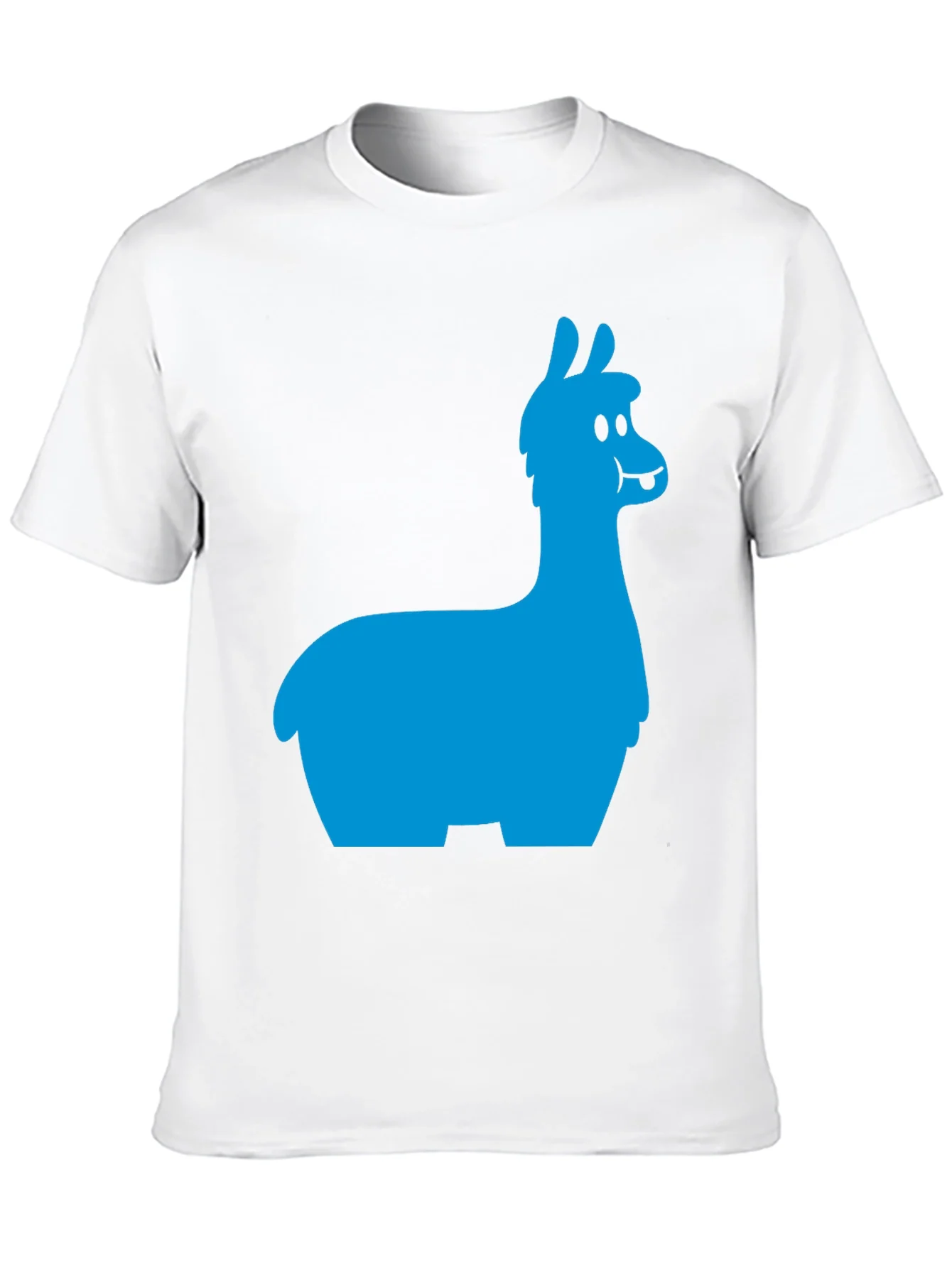 Llama Graphic Tee - Black Cotton Blend T-Shirt