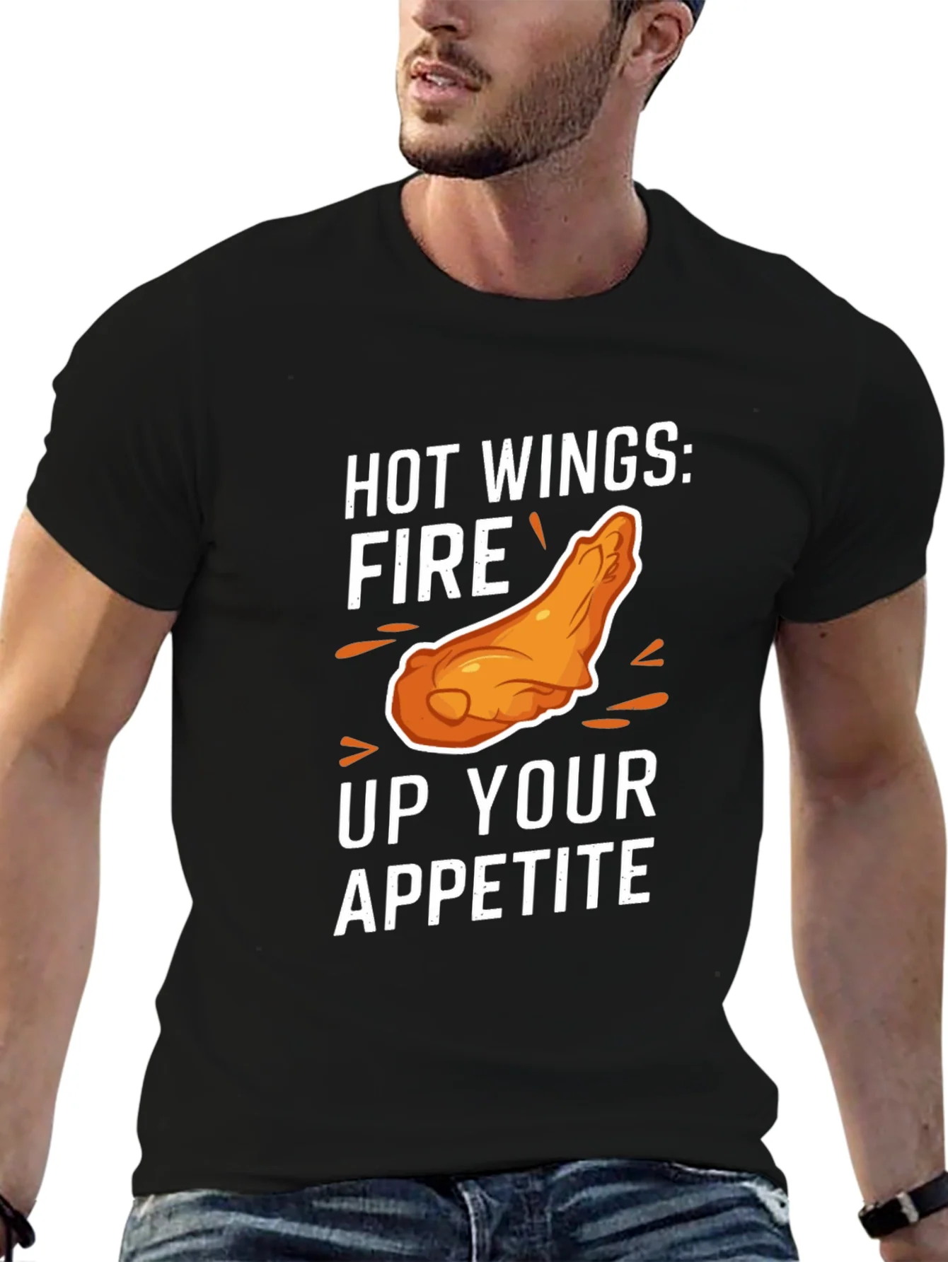 Hot Wings Appetite T-Shirt - Black Graphic Tee