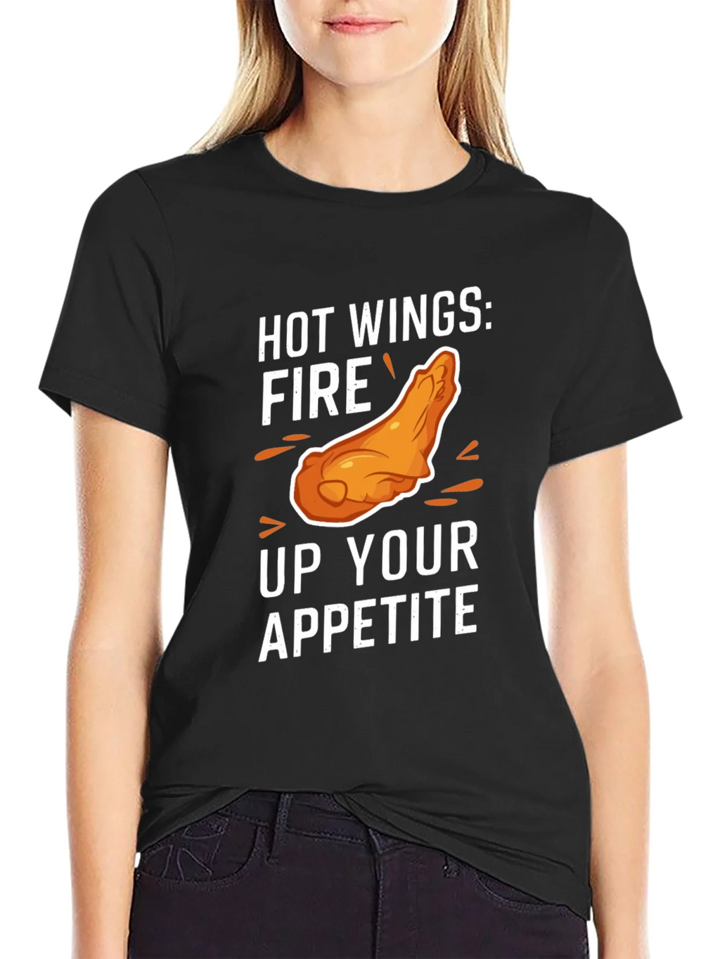 Hot Wings Appetite T-Shirt - Black Graphic Tee