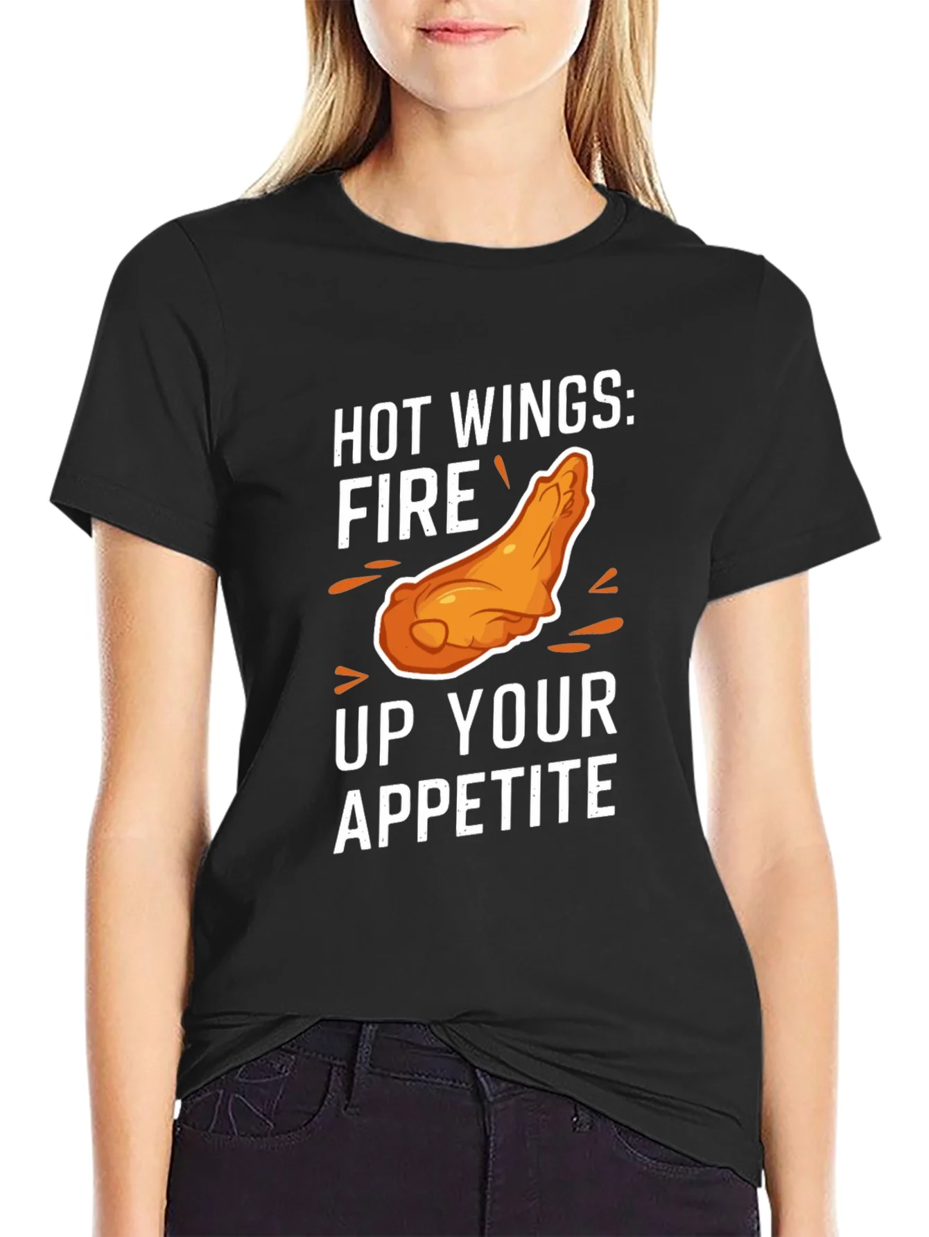 Hot Wings Appetite T-Shirt - Black Graphic Tee