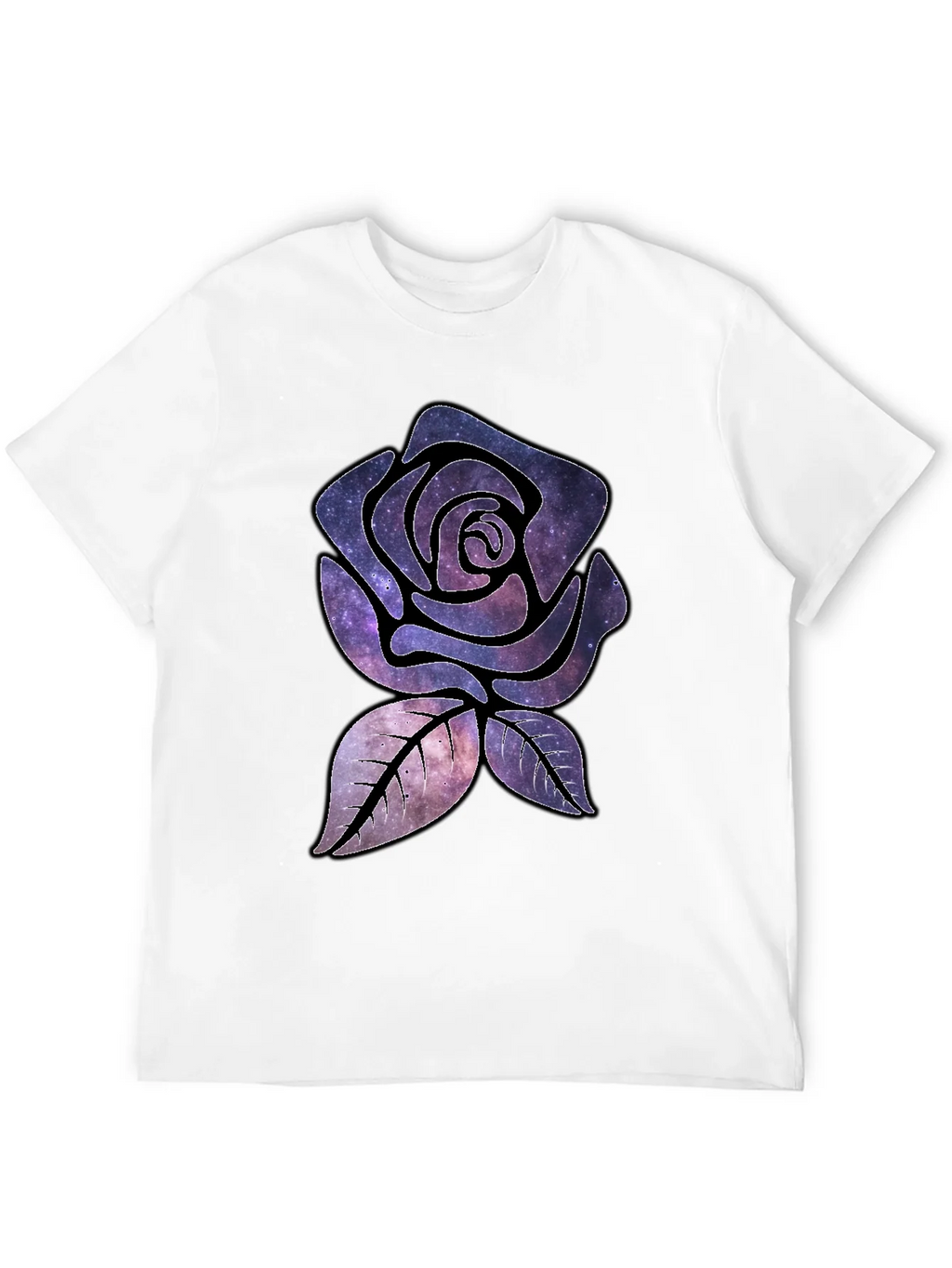 Galaxy Rose Graphic T-Shirt - Black Cotton Tee