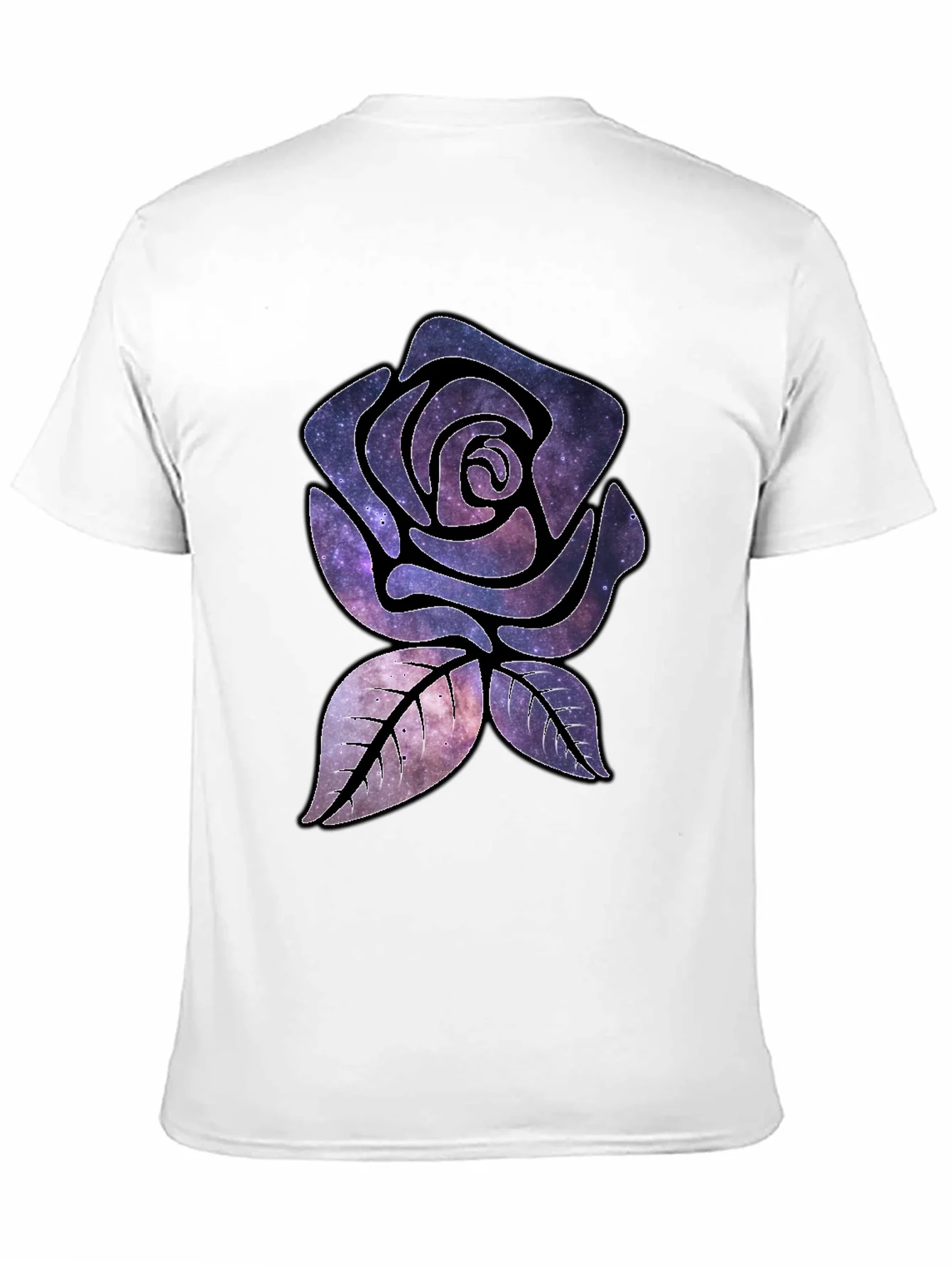 Galaxy Rose Graphic T-Shirt - Black Cotton Tee