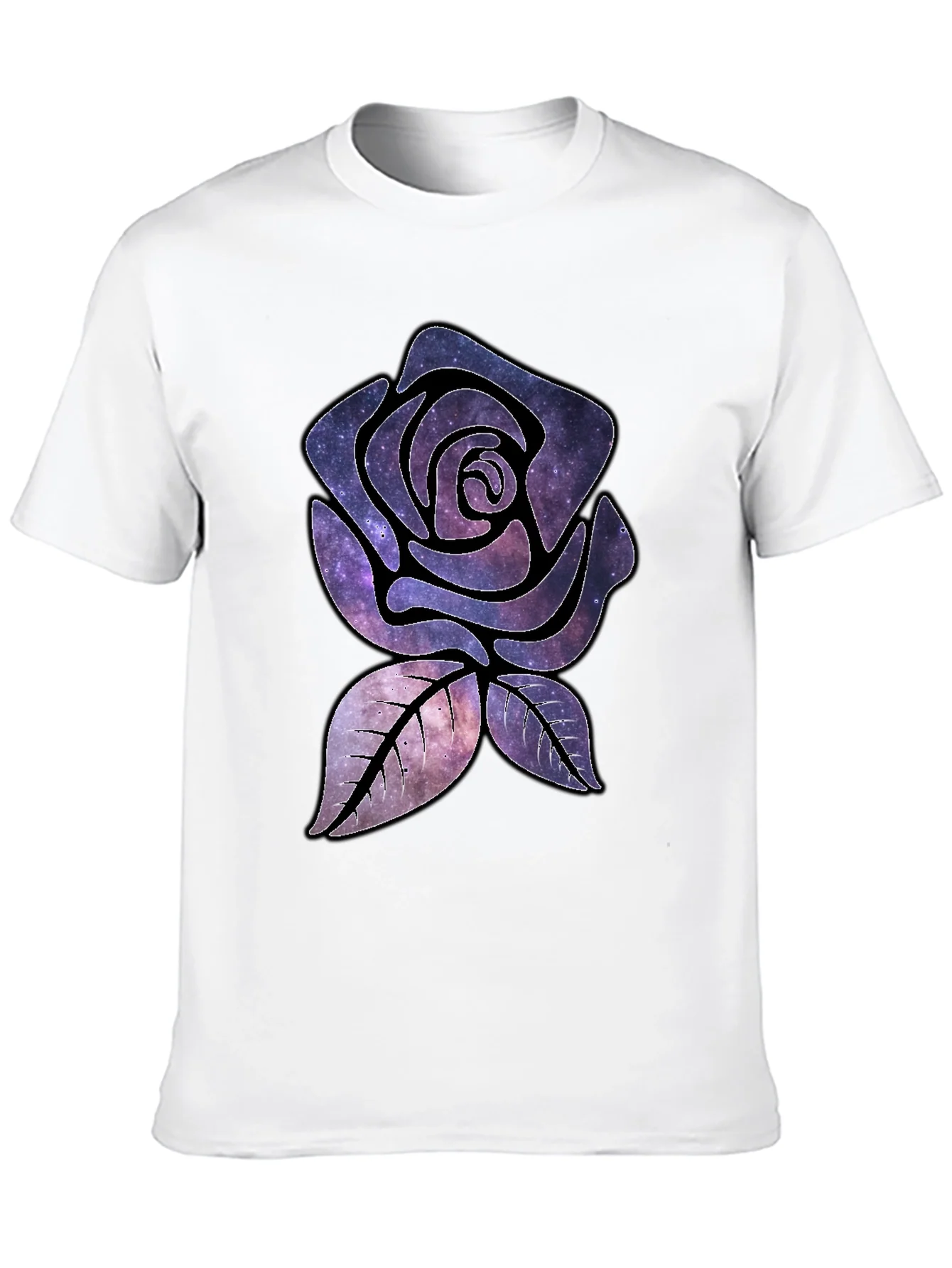 Galaxy Rose Graphic T-Shirt - Black Cotton Tee