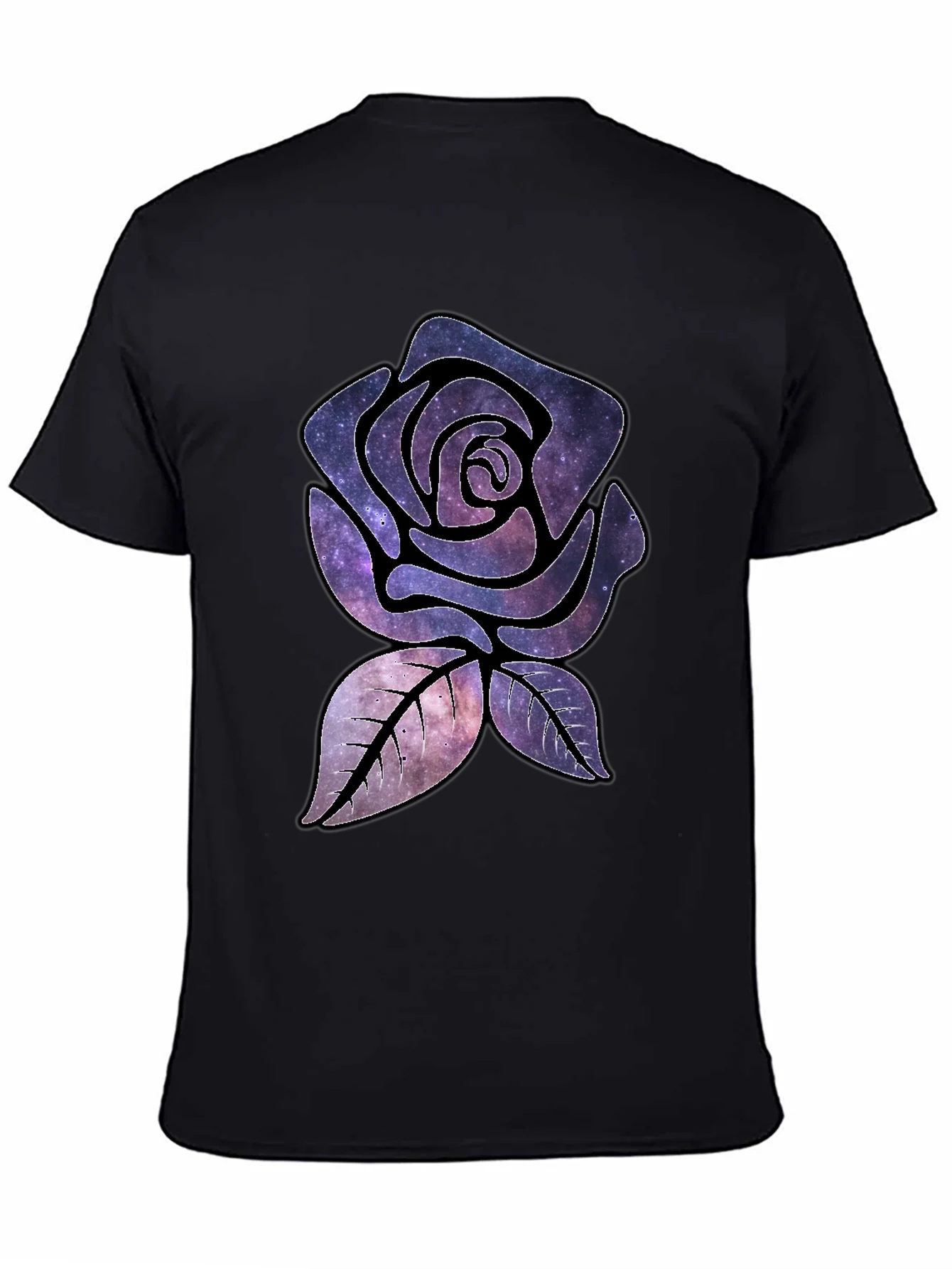 Galaxy Rose Graphic T-Shirt - Black Cotton Tee