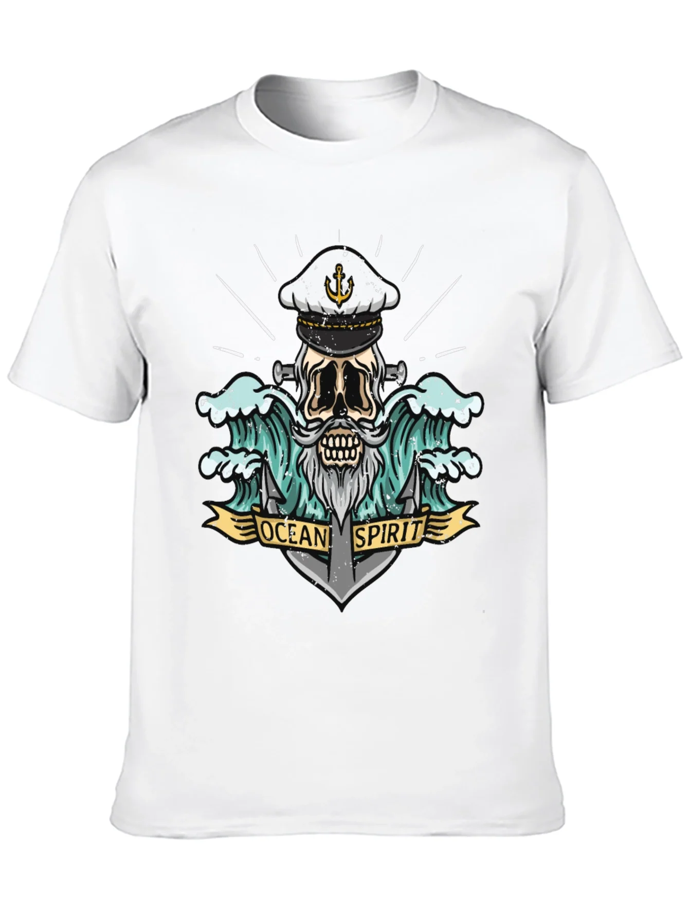 Ocean Spirit Graphic Tee - Pirate Skull Anchor