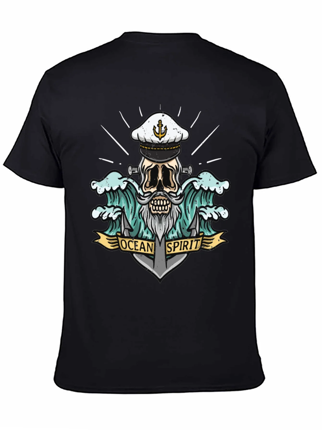 Ocean Spirit Graphic Tee - Pirate Skull Anchor