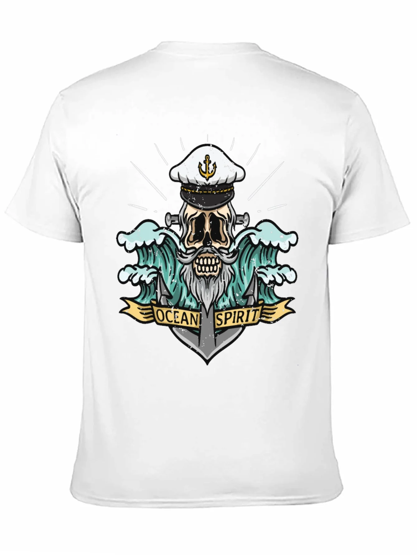 Ocean Spirit Graphic Tee - Pirate Skull Anchor