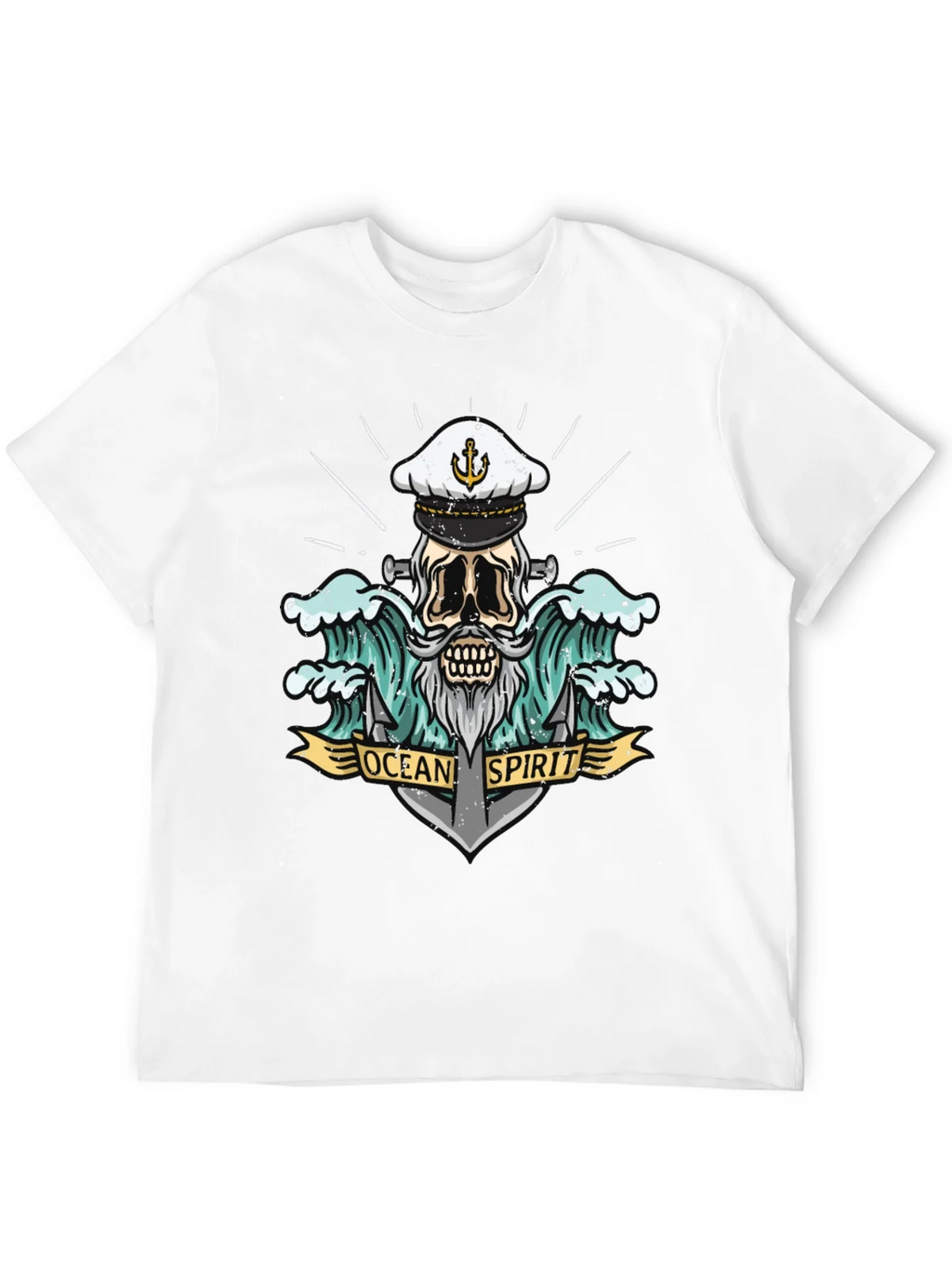 Ocean Spirit Graphic Tee - Pirate Skull Anchor