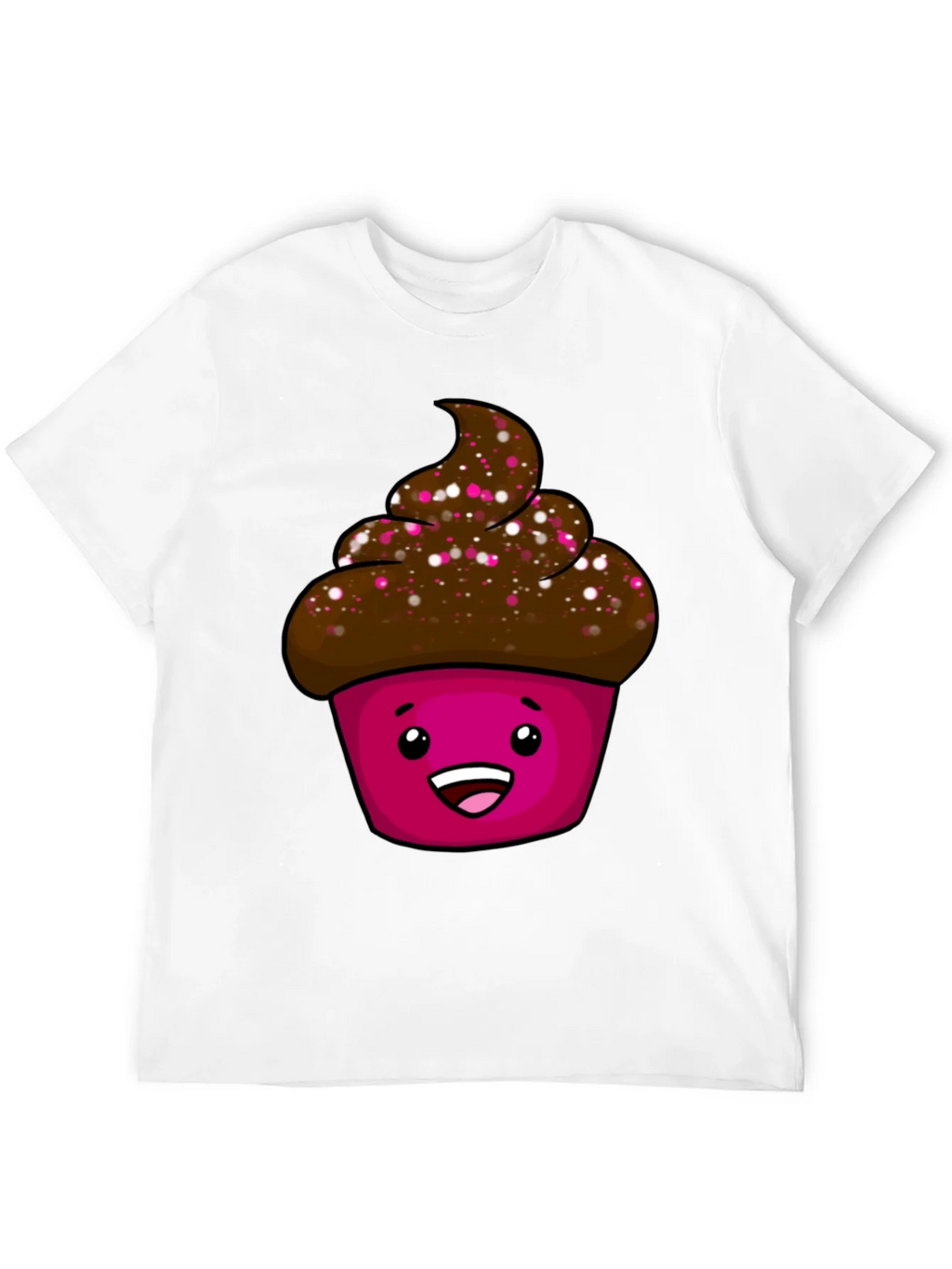 Cute Cupcake Graphic T-Shirt - Unisex Black Tee