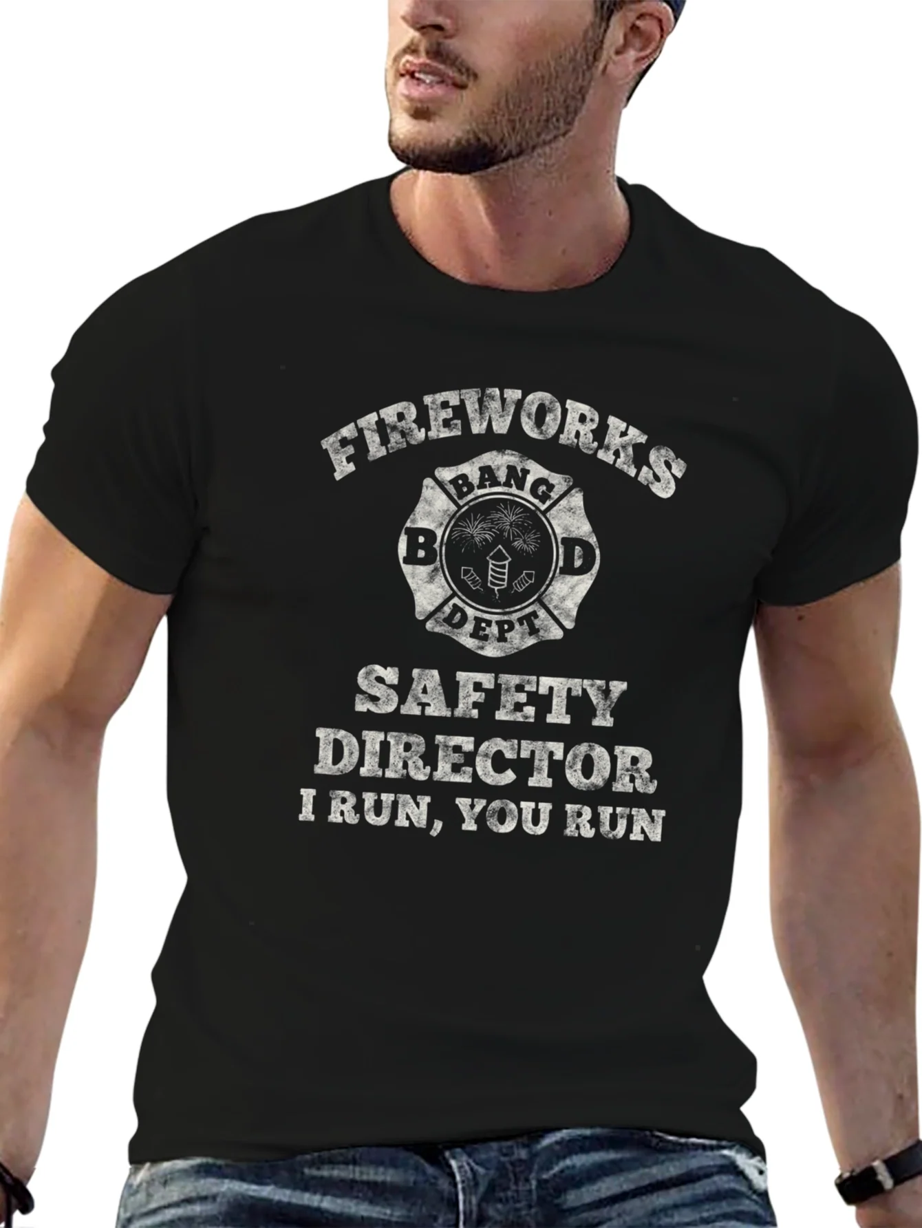 Fireworks Safety Director T-Shirt - I Run You Run