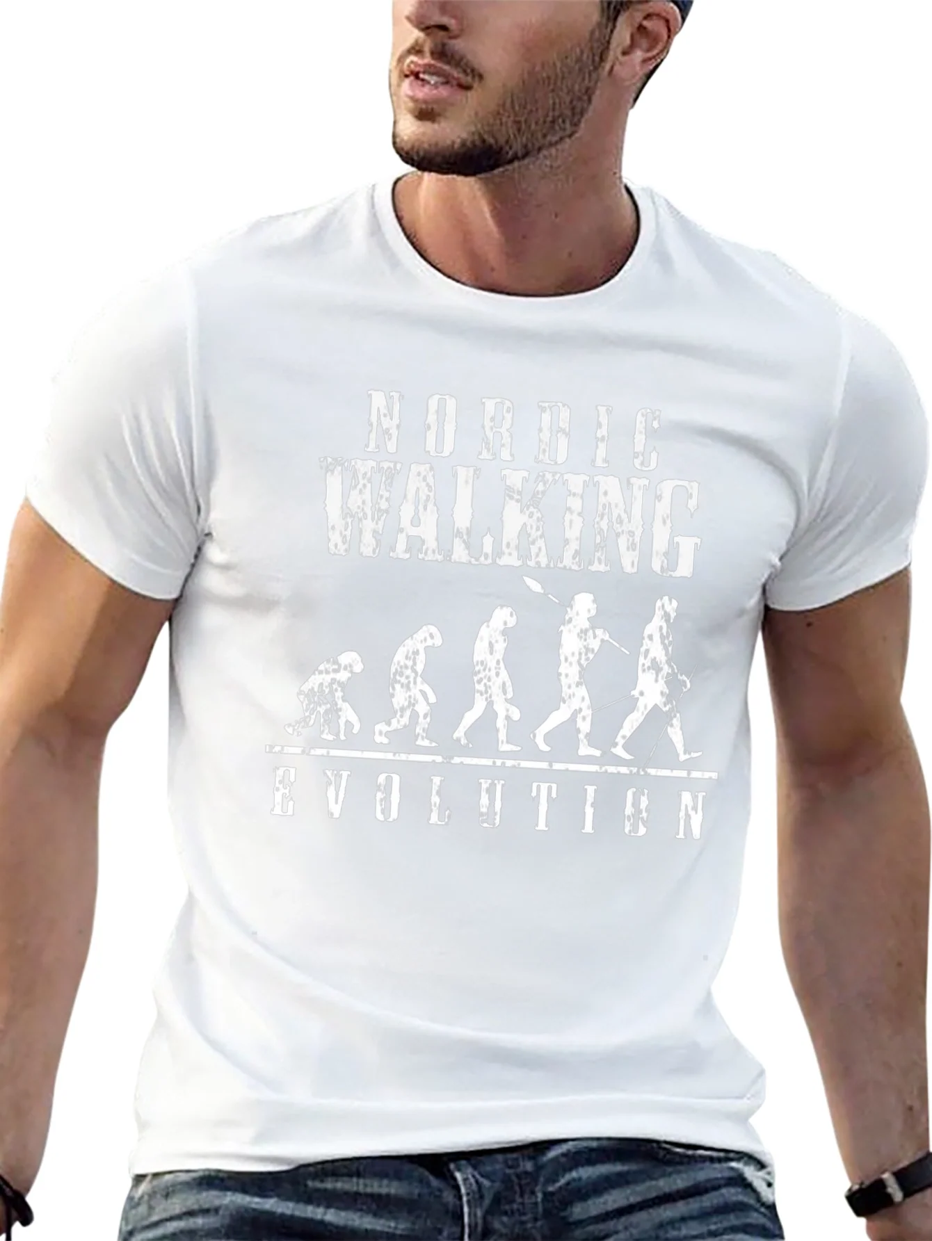 Nordic Walking Evolution T-Shirt -  Funny Walker Tee